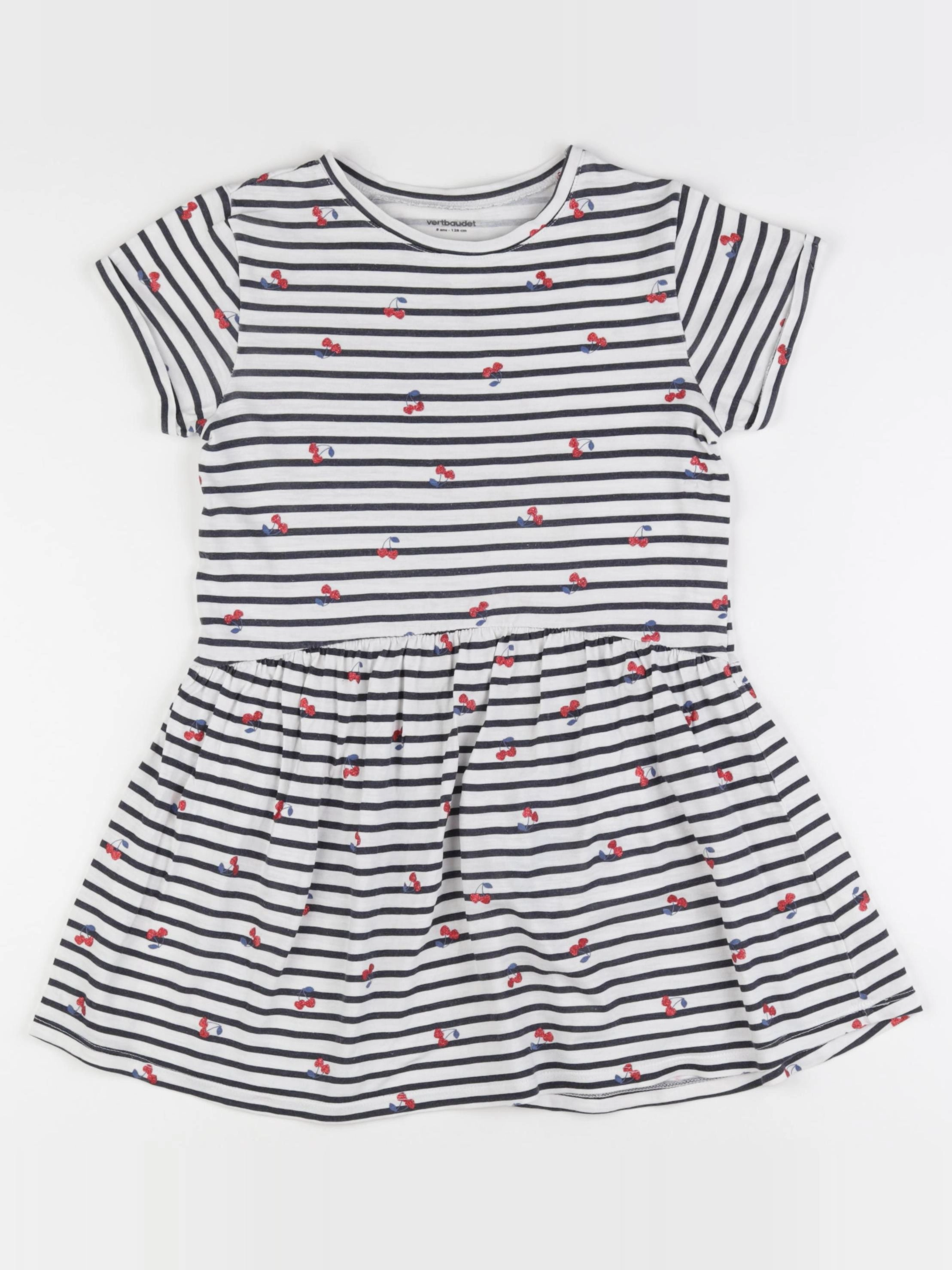 Vertbaudet - robe blanc, bleu - 8 ans