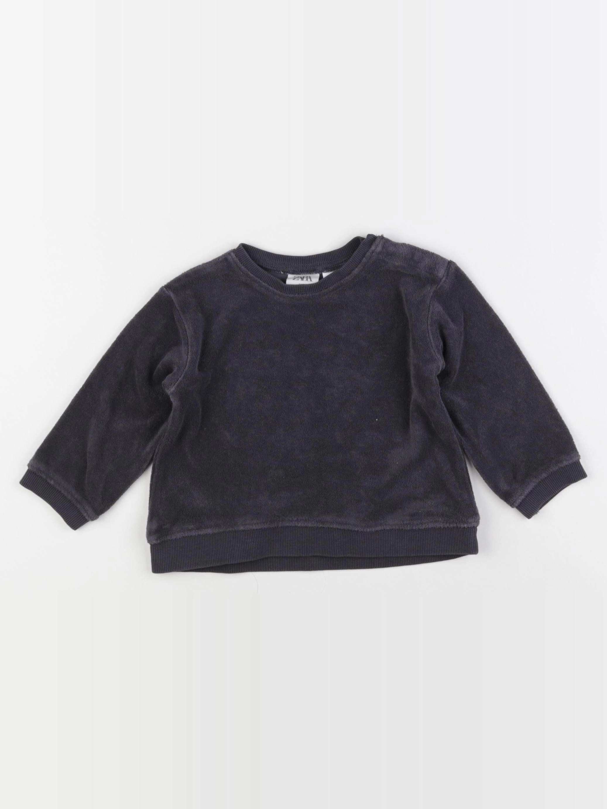 Zara - sweat éponge gris - 9/12 mois