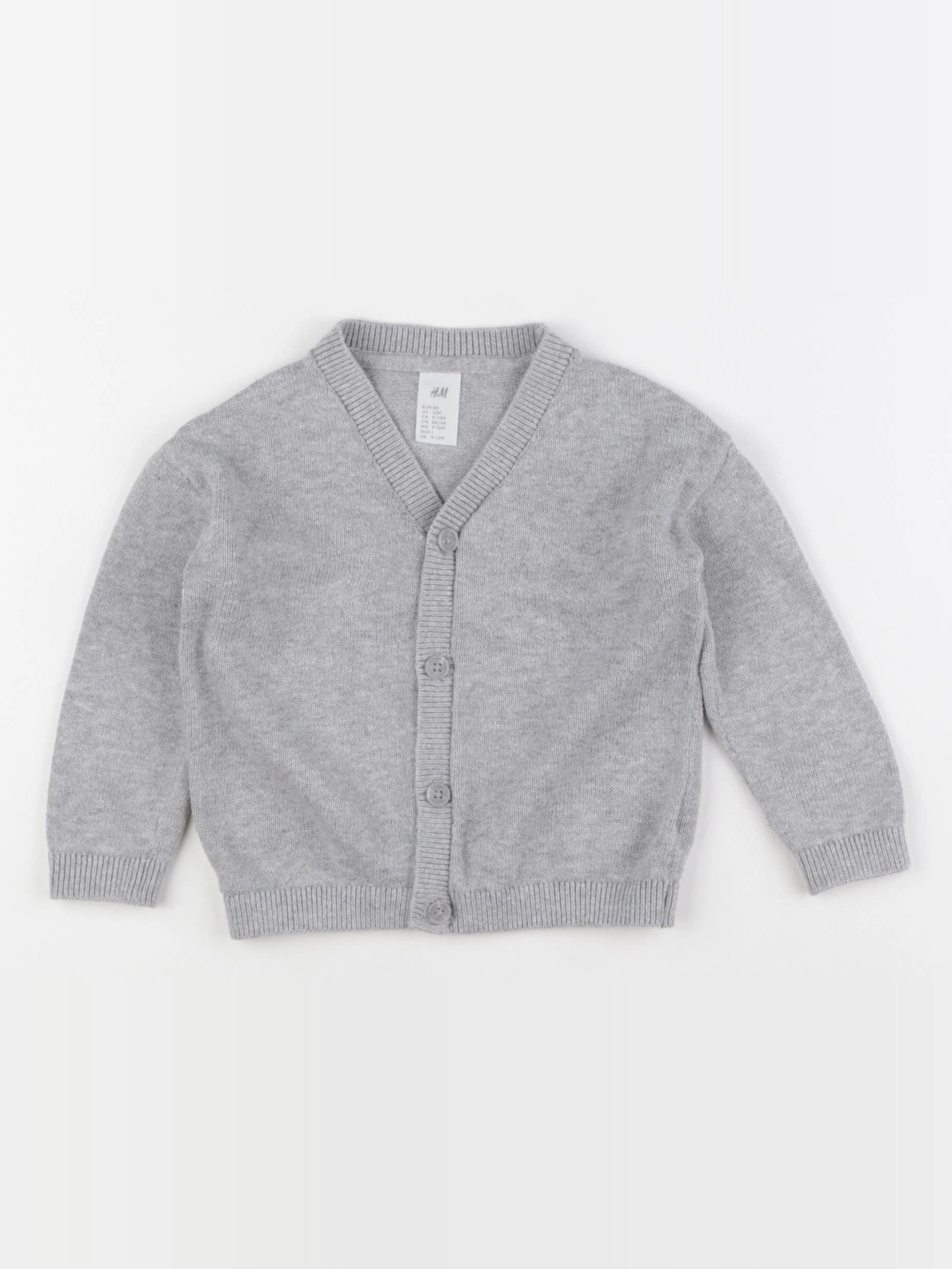 H&M - gilet gris - 9/12 mois