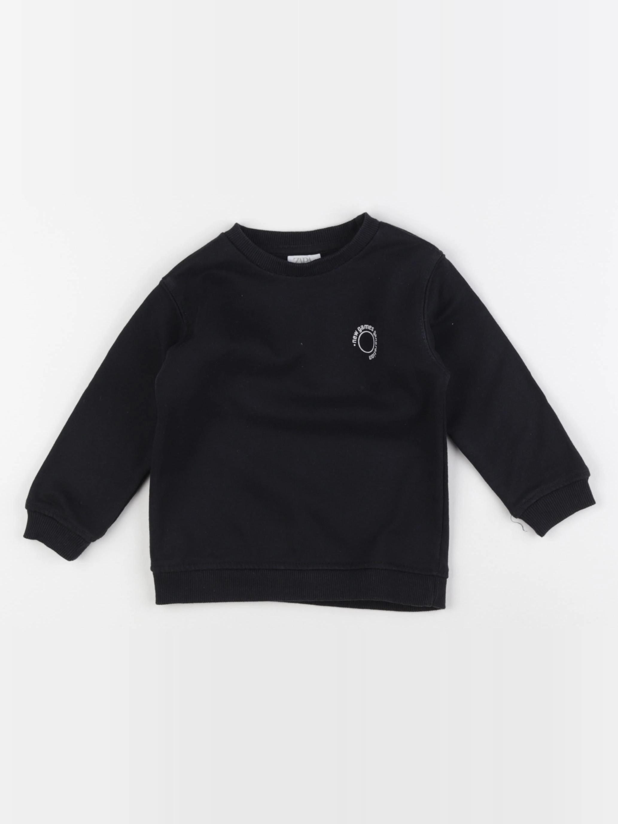 Zara - sweat noir - 9/12 mois