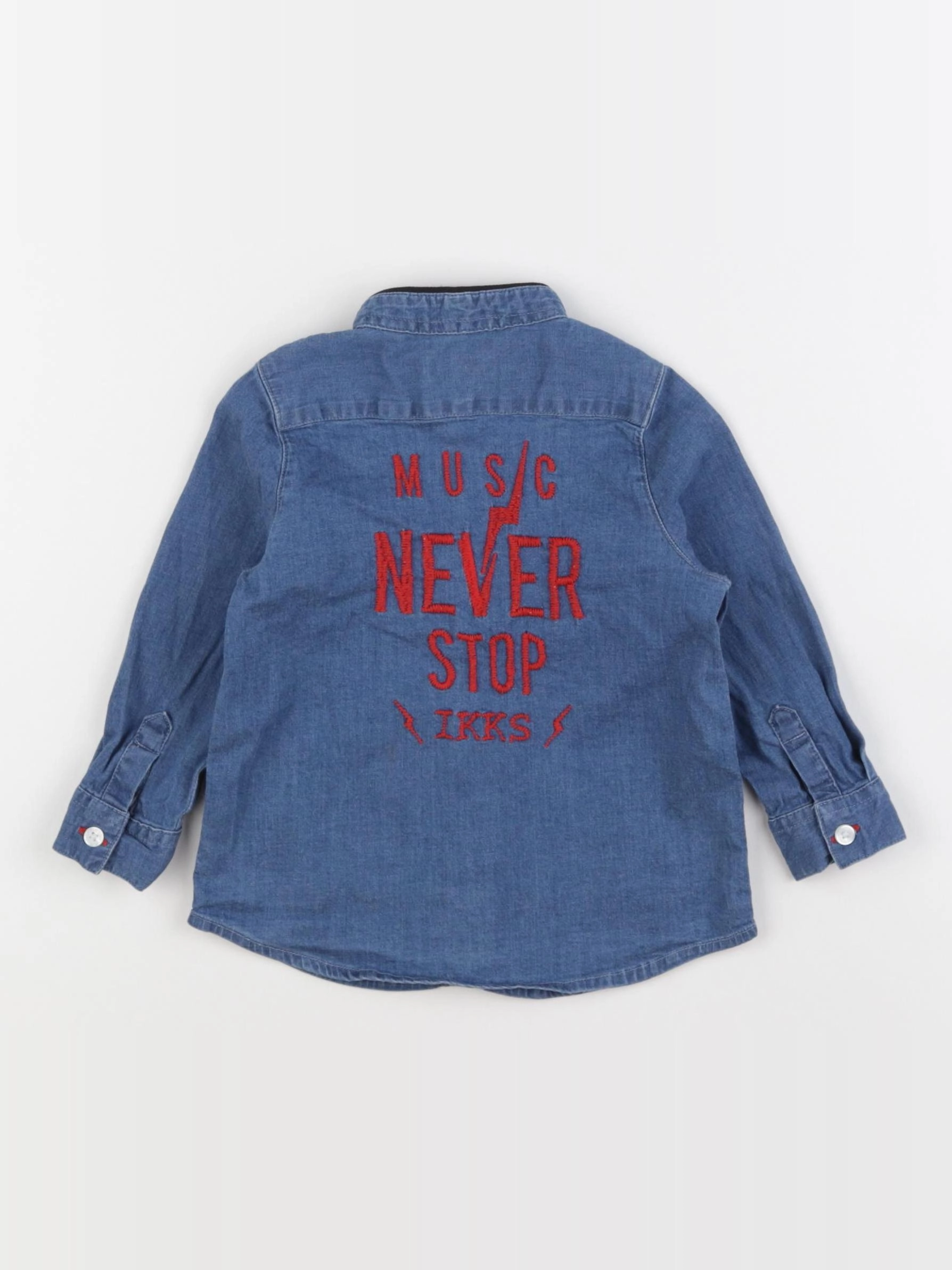 IKKS - chemise imprimé au dos bleu - 12 mois