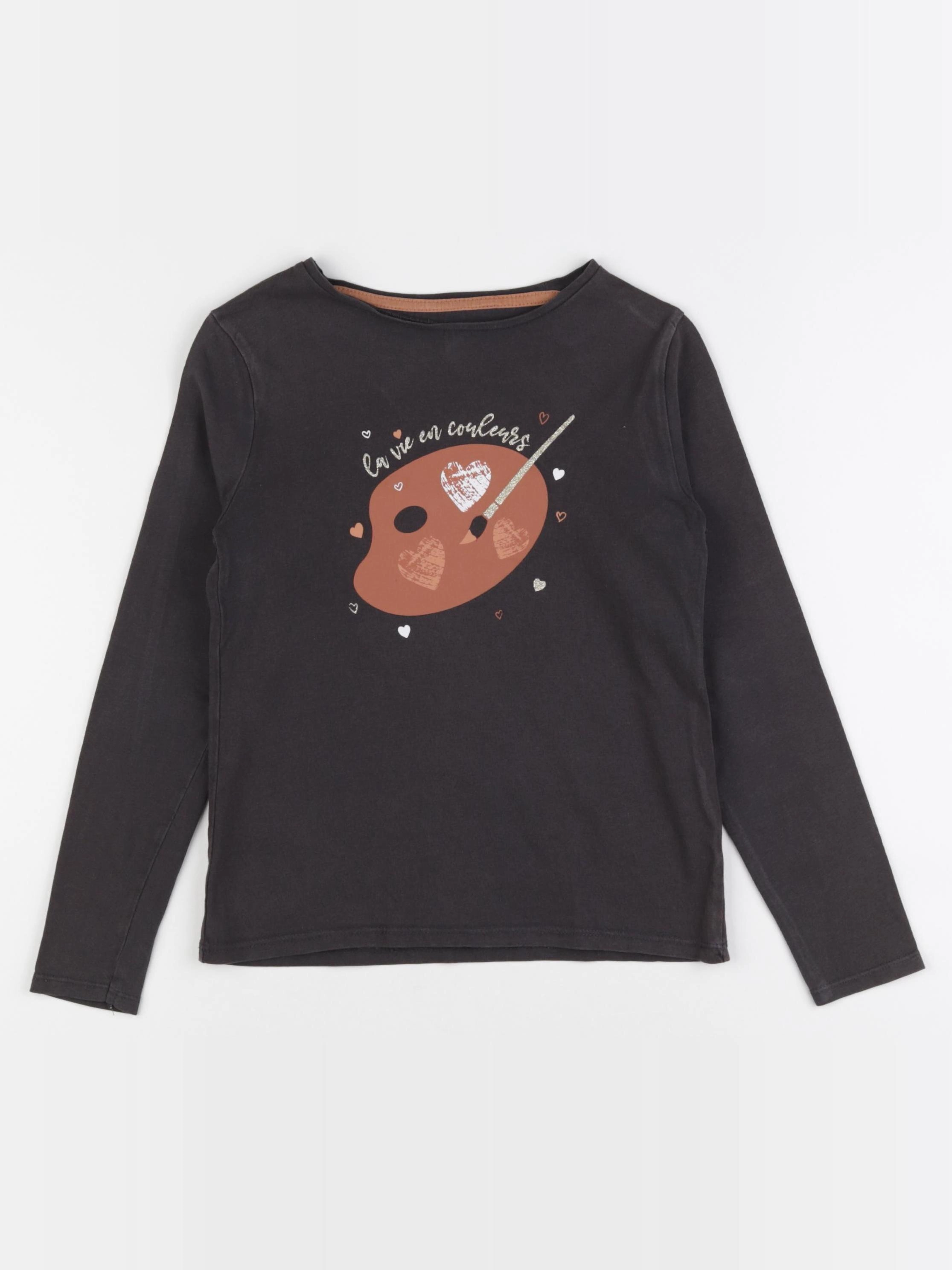 Vertbaudet - tee-shirt marron - 8 ans