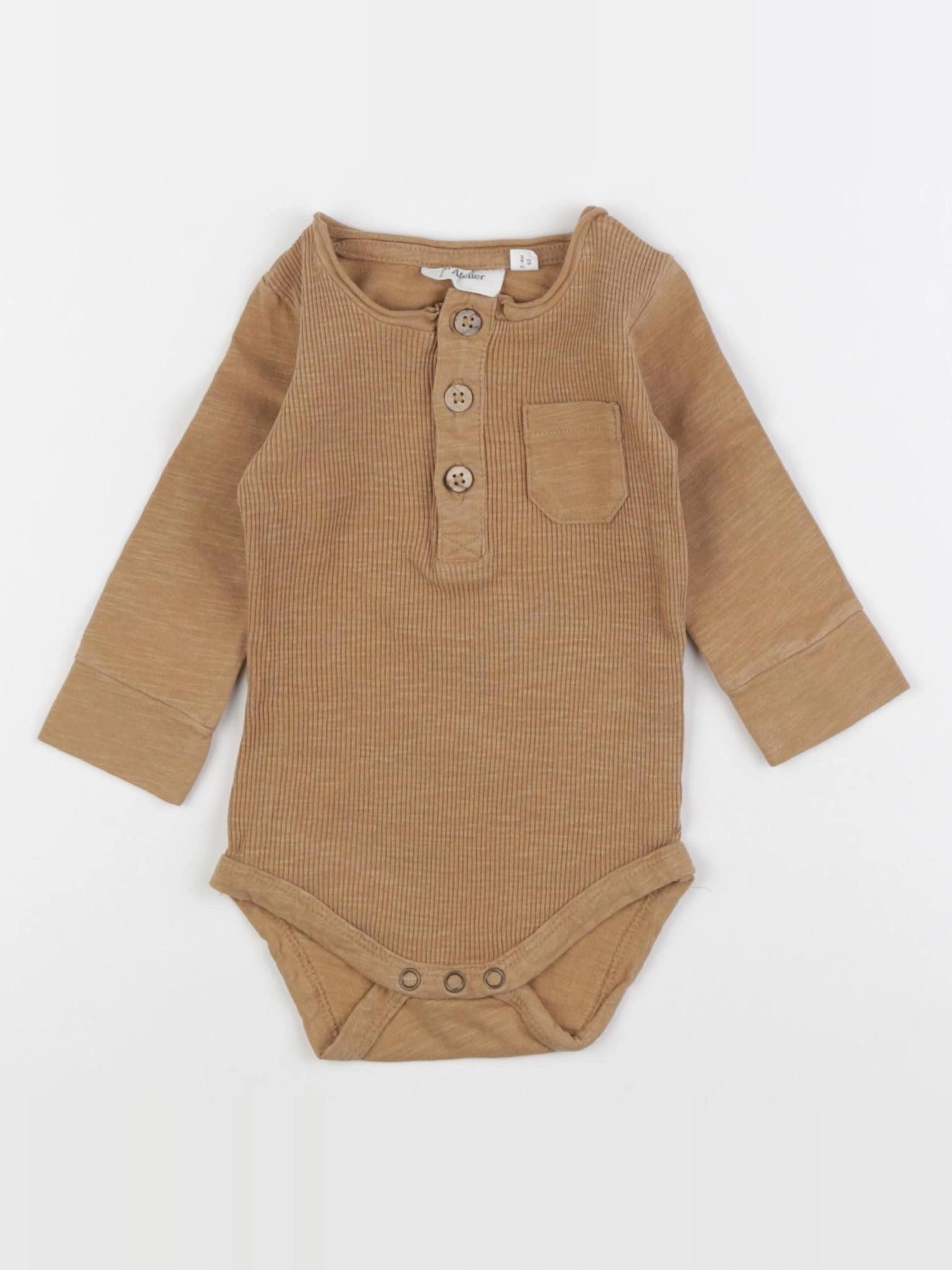 Lil'Atelier - body marron - 2-4 mois