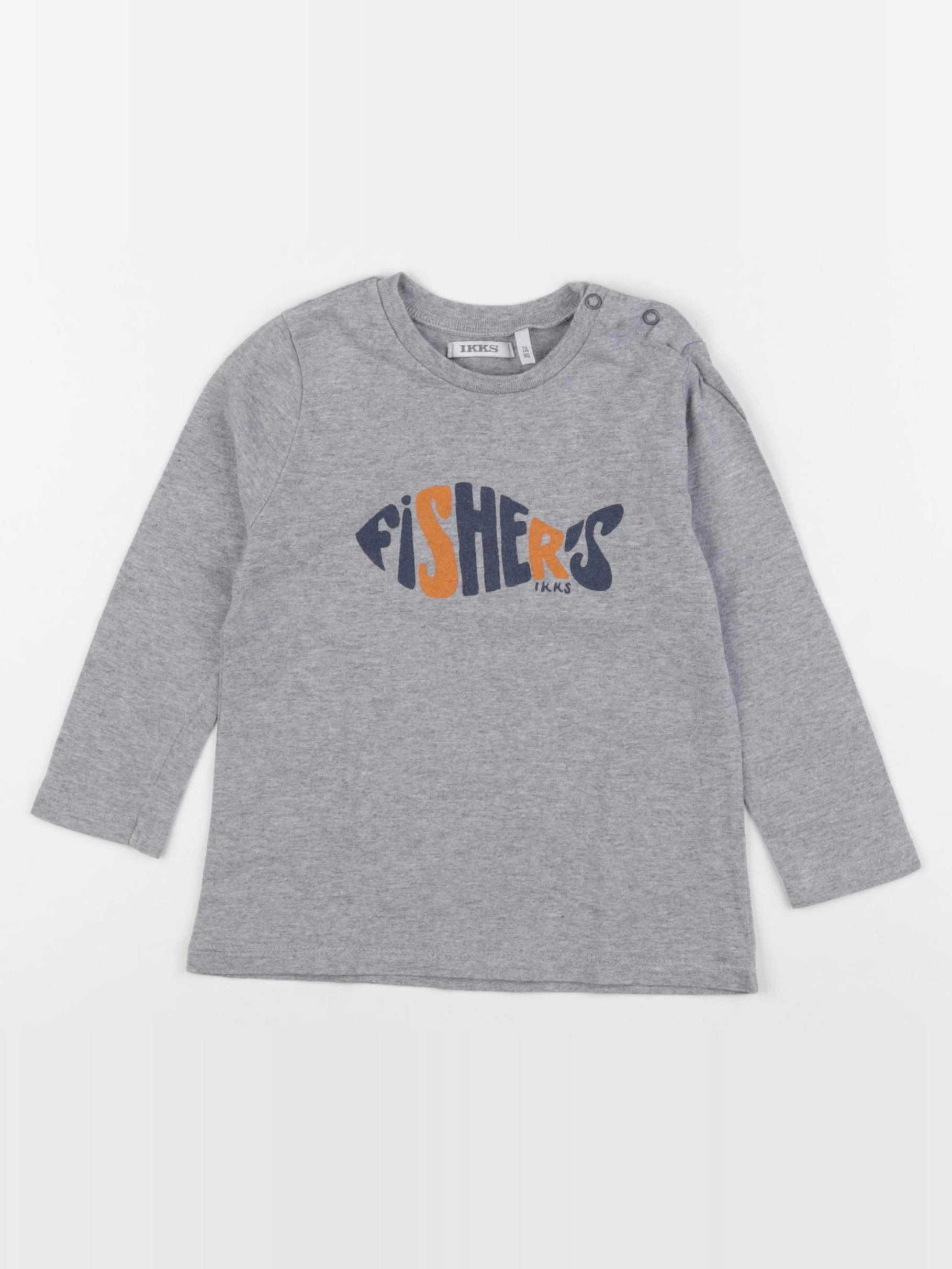 IKKS - tee-shirt gris - 2 ans