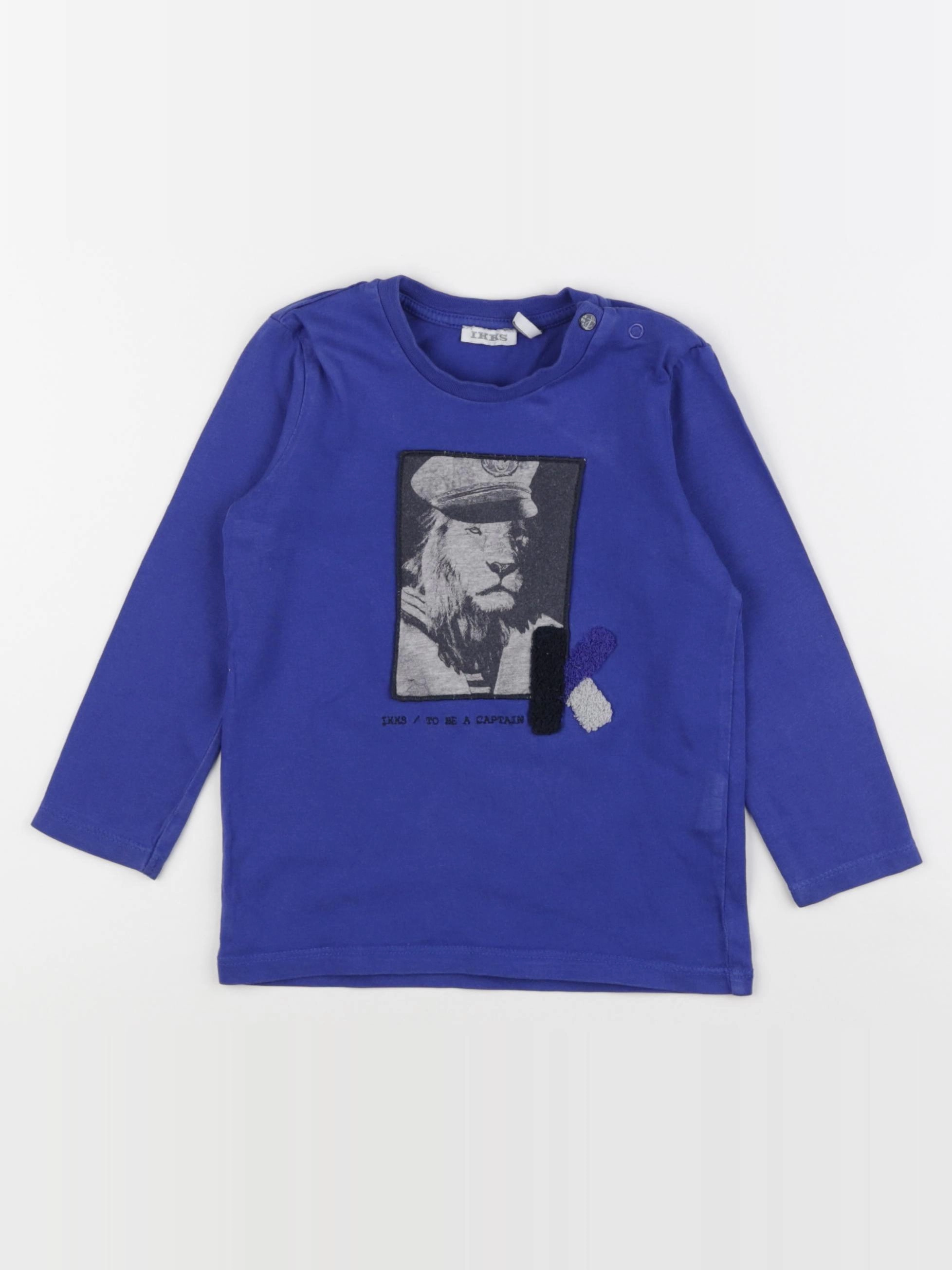 IKKS - tee-shirt bleu - 2 ans