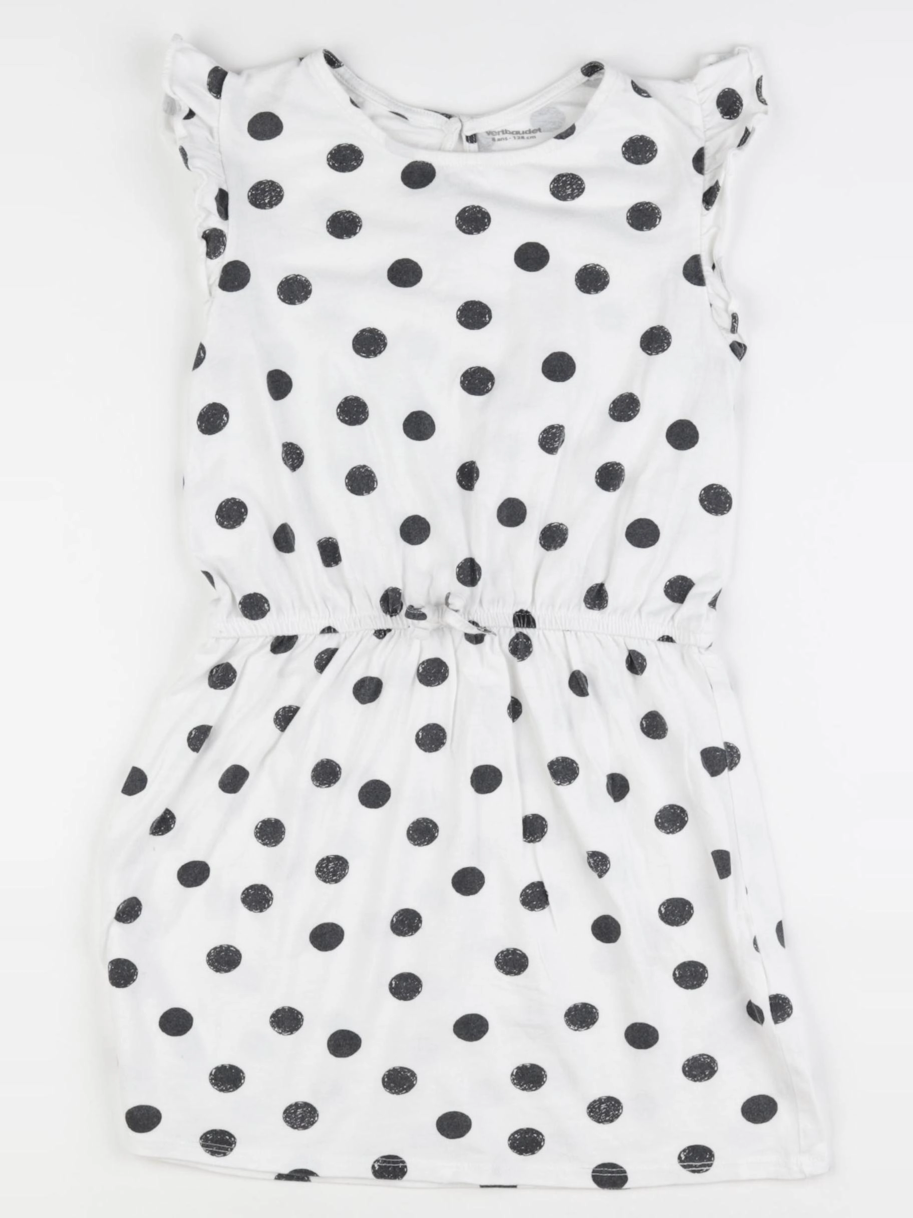 Vertbaudet - robe blanc, noir - 8 ans