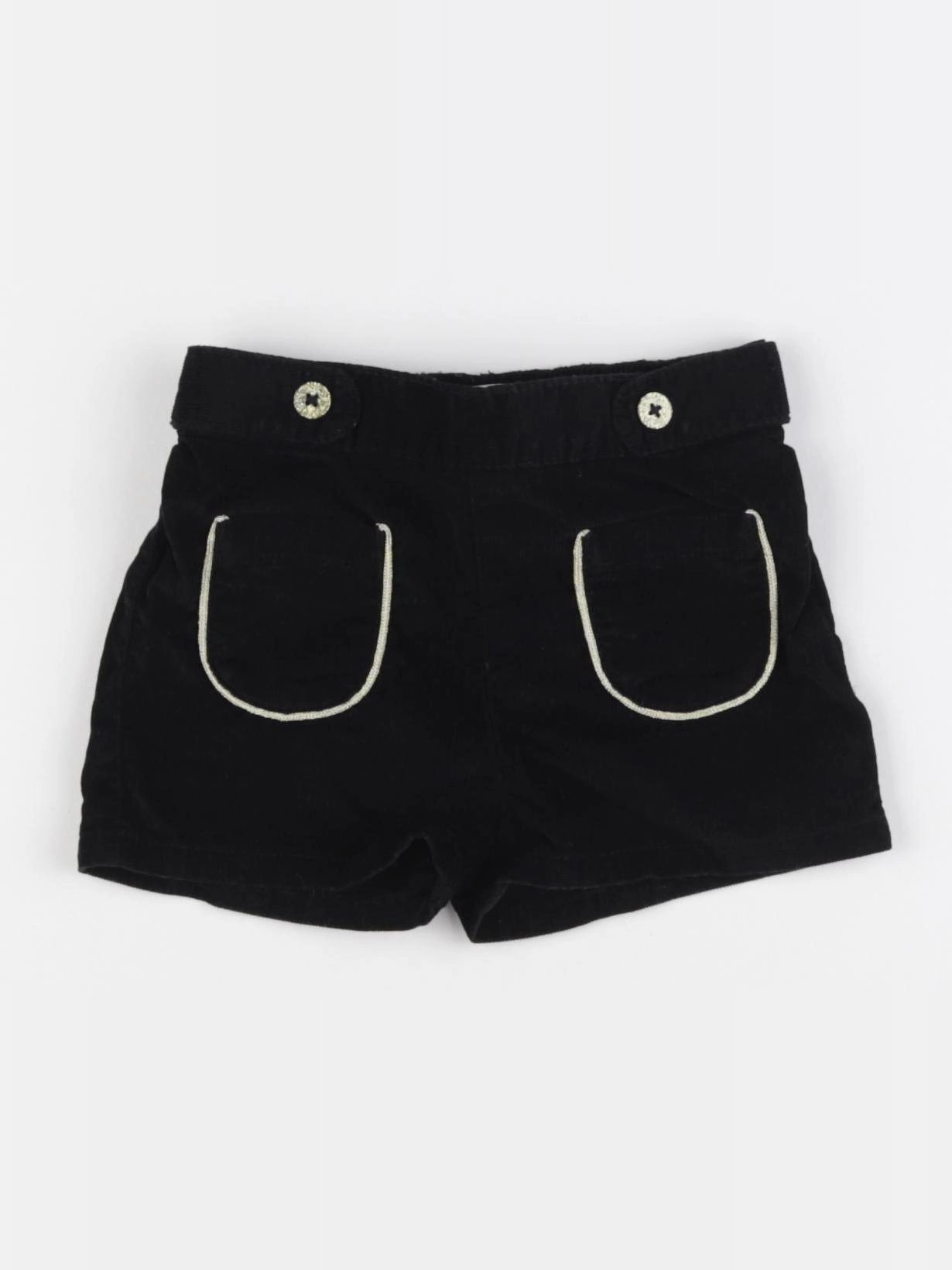 Vertbaudet - short noir, or - 18 mois
