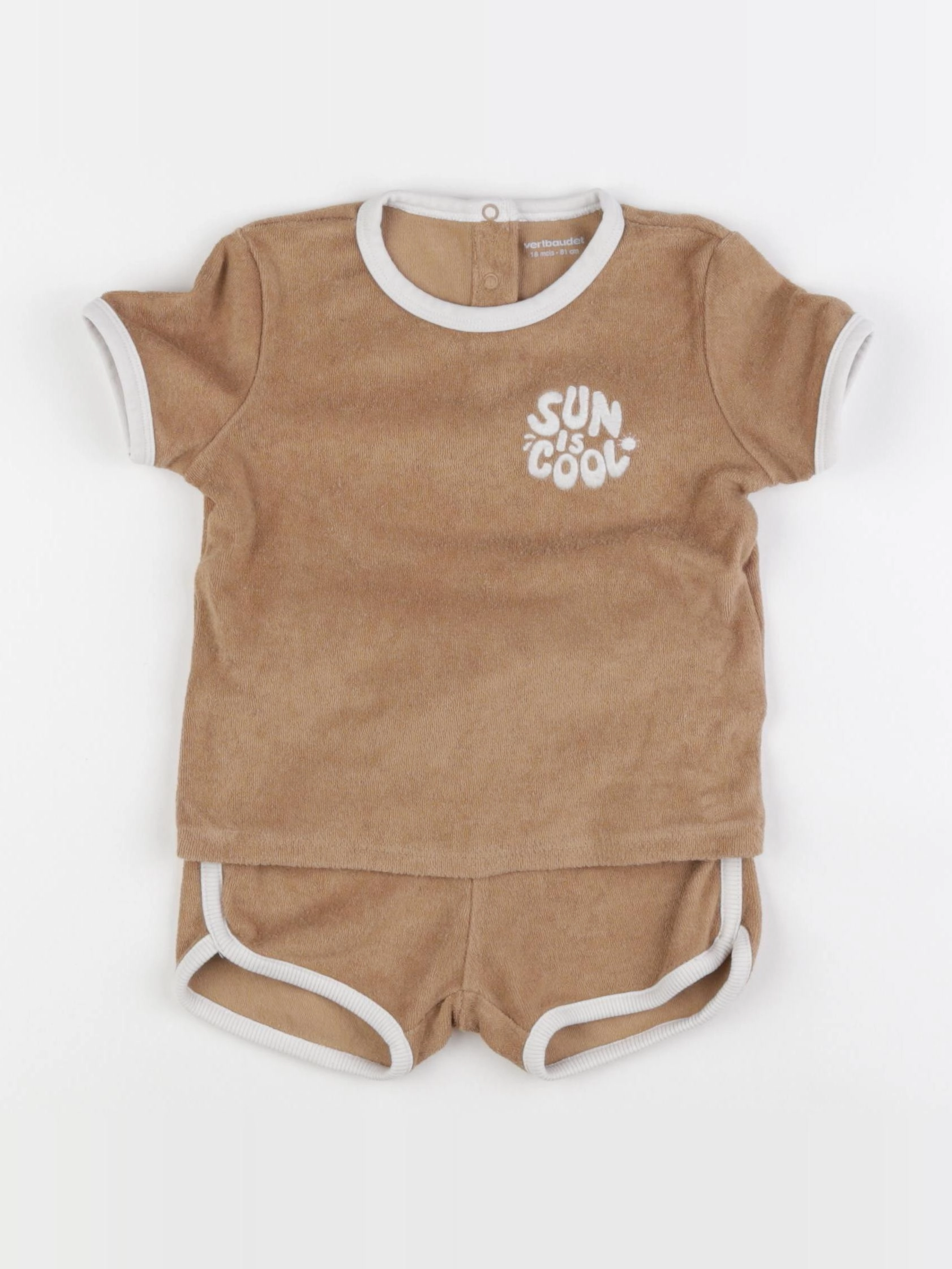 Vertbaudet - ensemble marron - 18 mois