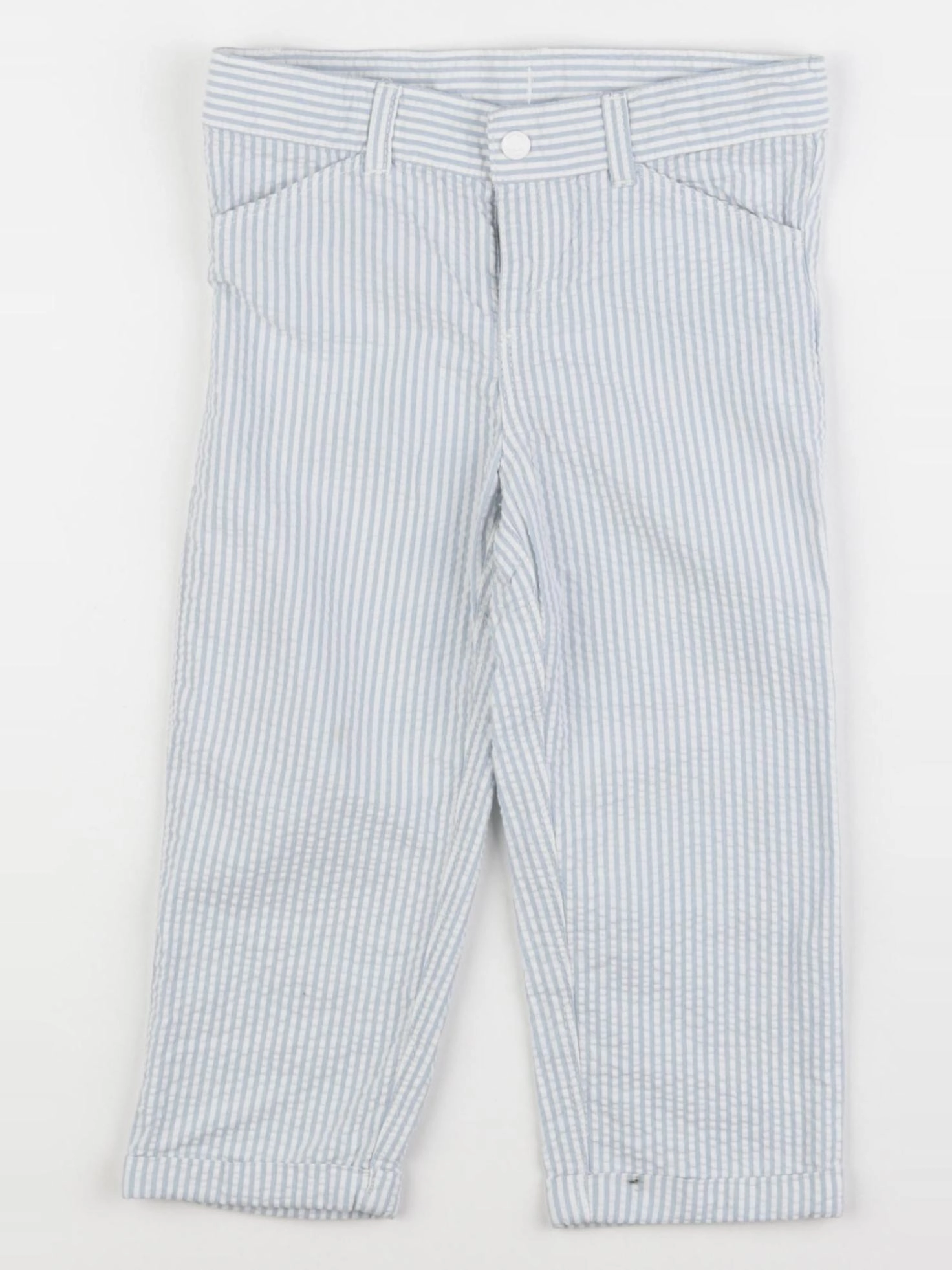 Petit Bateau - pantalon blanc, bleu - 24 mois