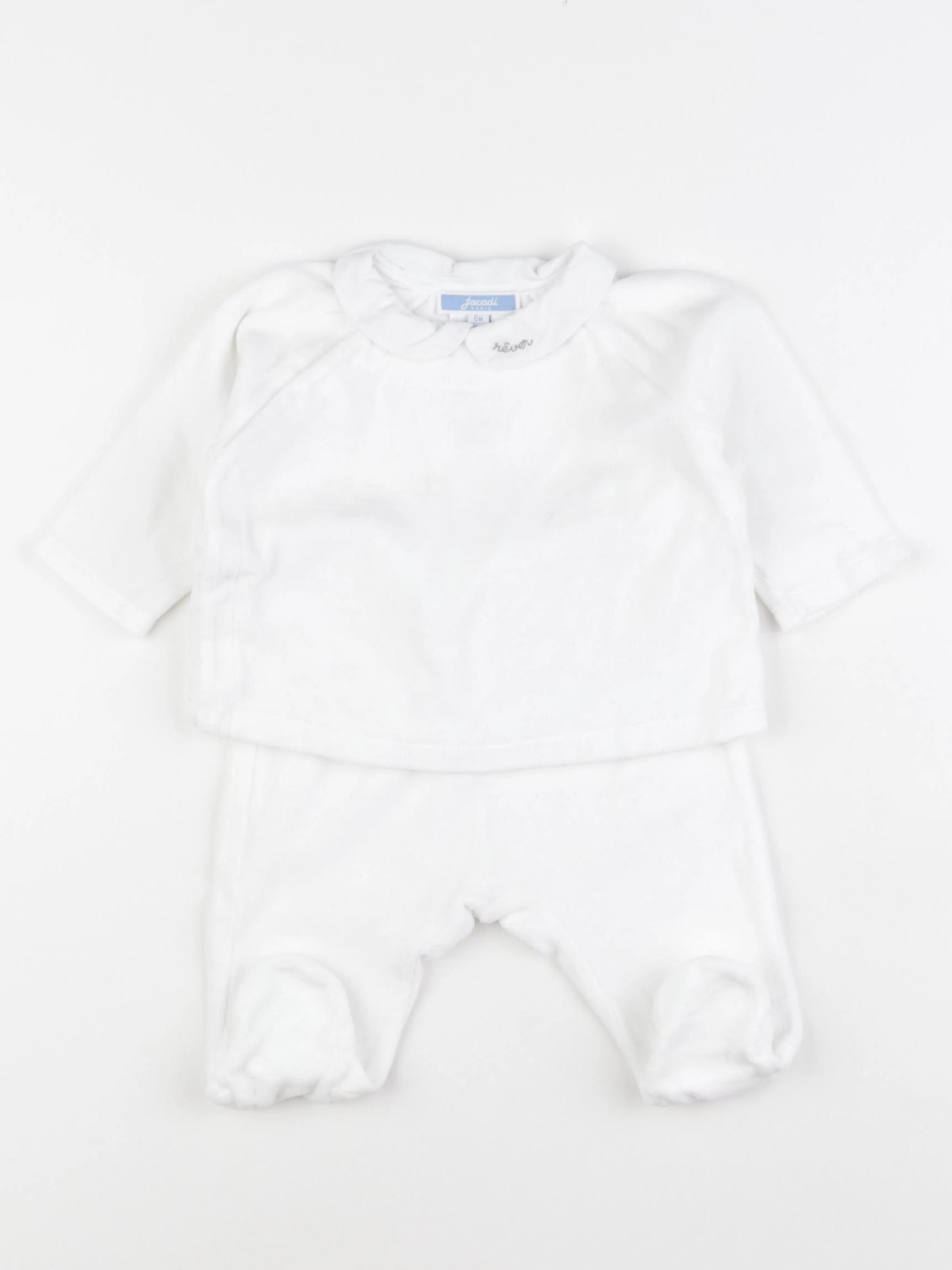 Jacadi - pyjama velours blanc - 6 mois