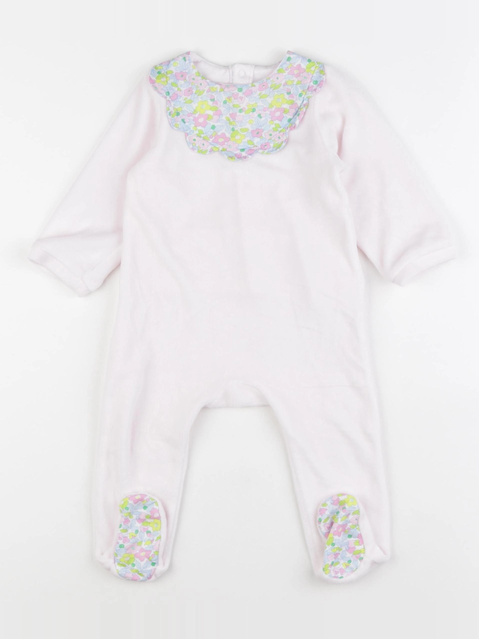 Jacadi - pyjama liberty velours rose - 12 mois