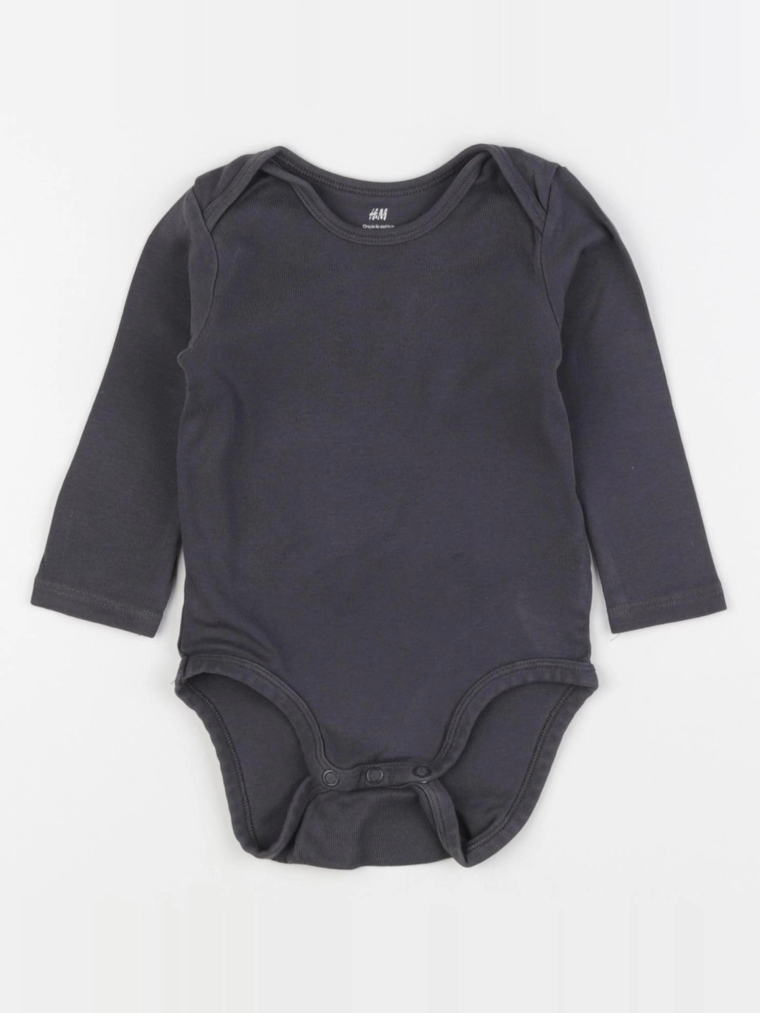 H&M - body gris - 6/9 mois