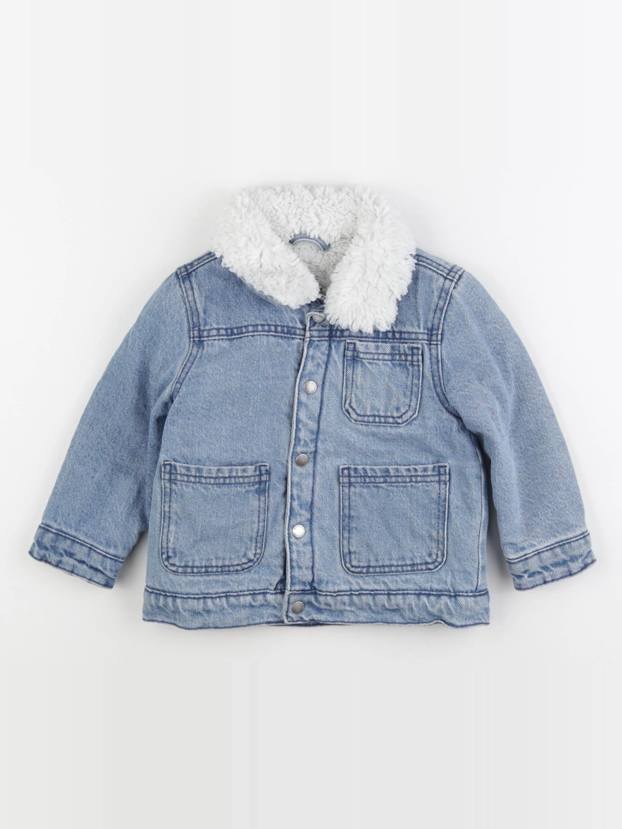 Vertbaudet - veste doublé bleu - 2 ans