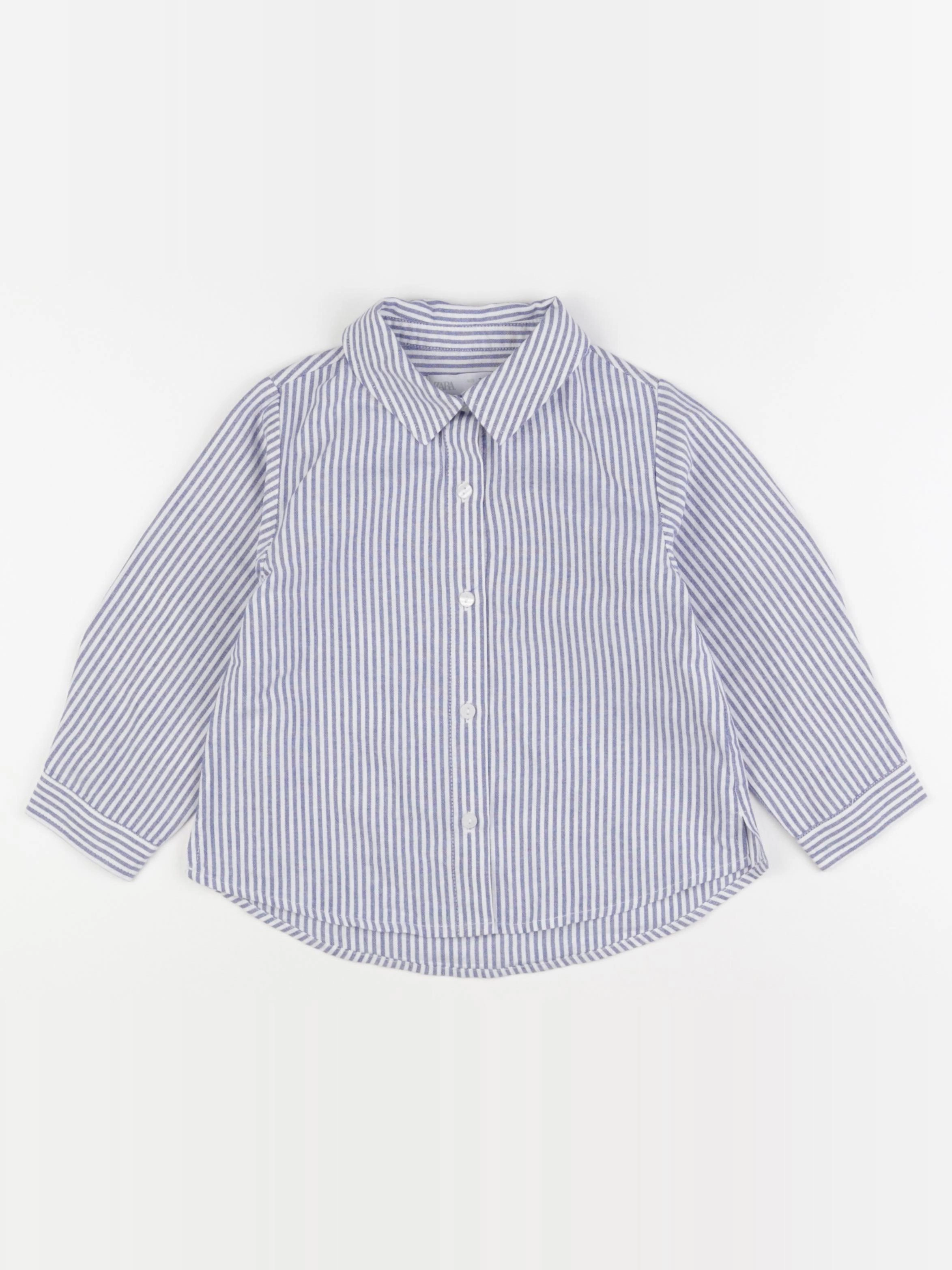 Zara - chemise blanc, bleu - 3/4 ans