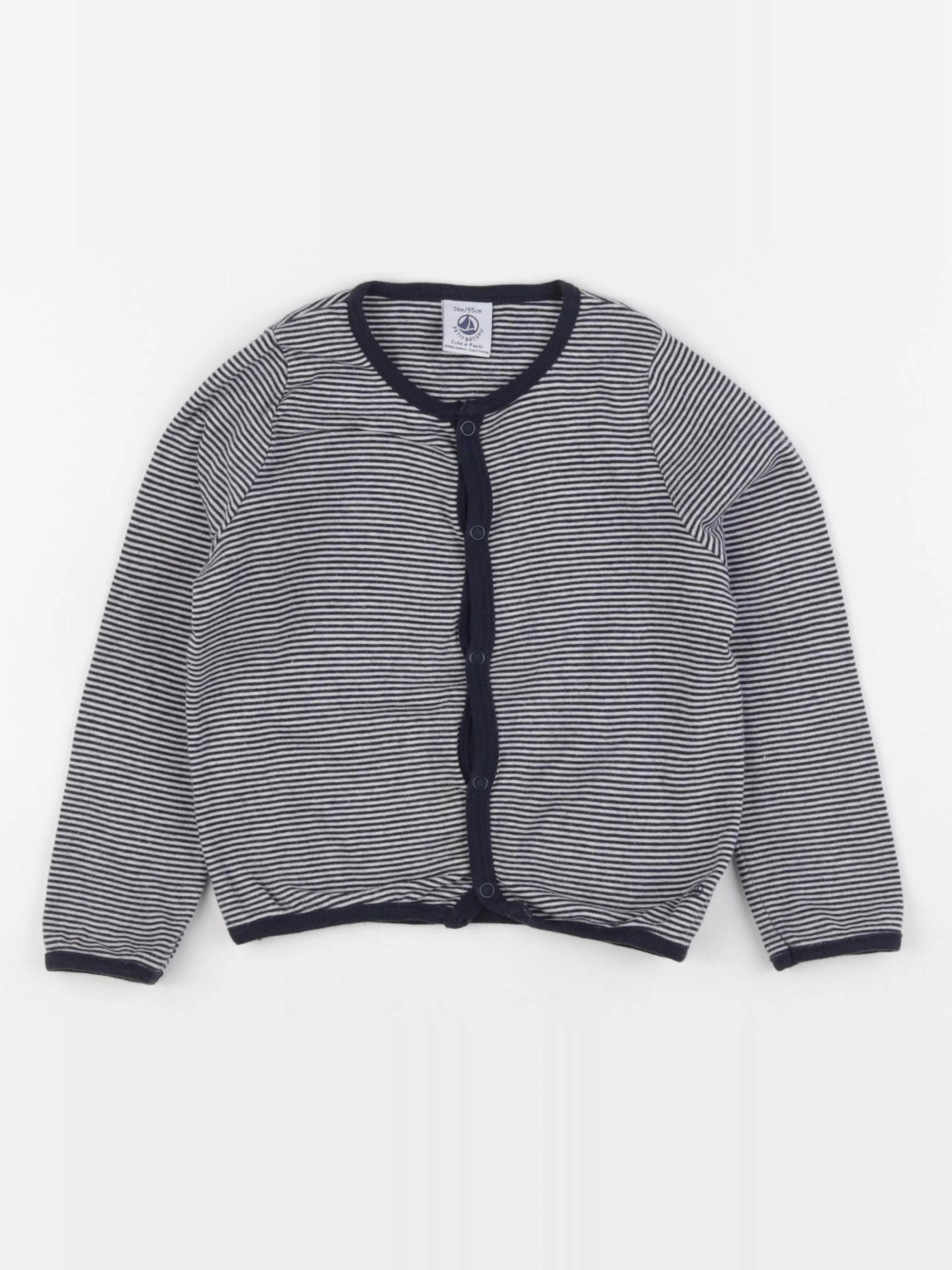 Petit Bateau - tee-shirt bleu, blanc - 36 mois