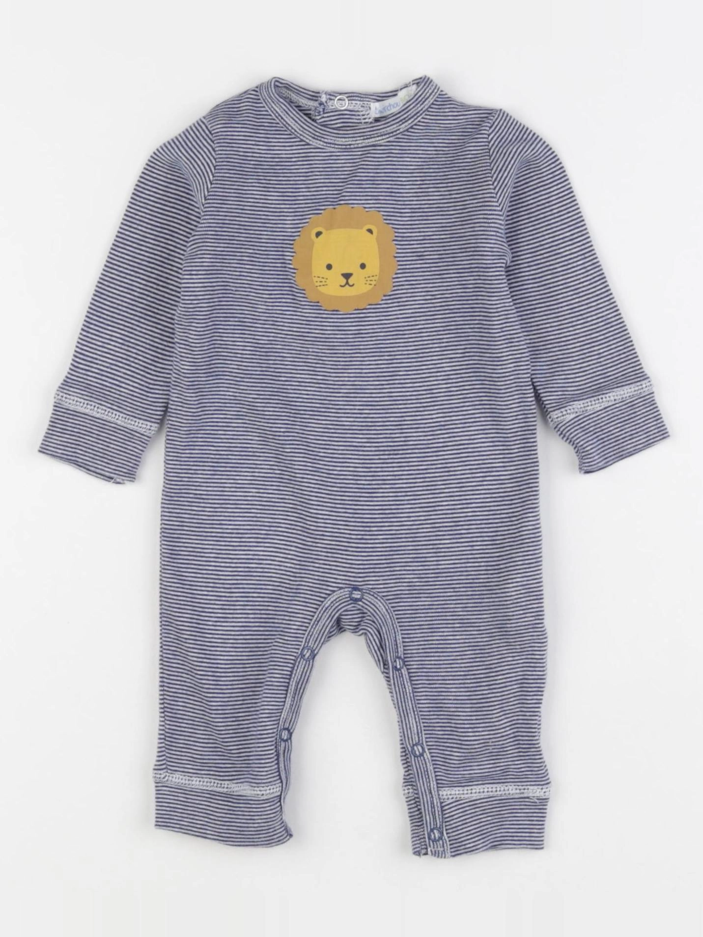 Boutchou - pyjama coton bleu - 3 mois