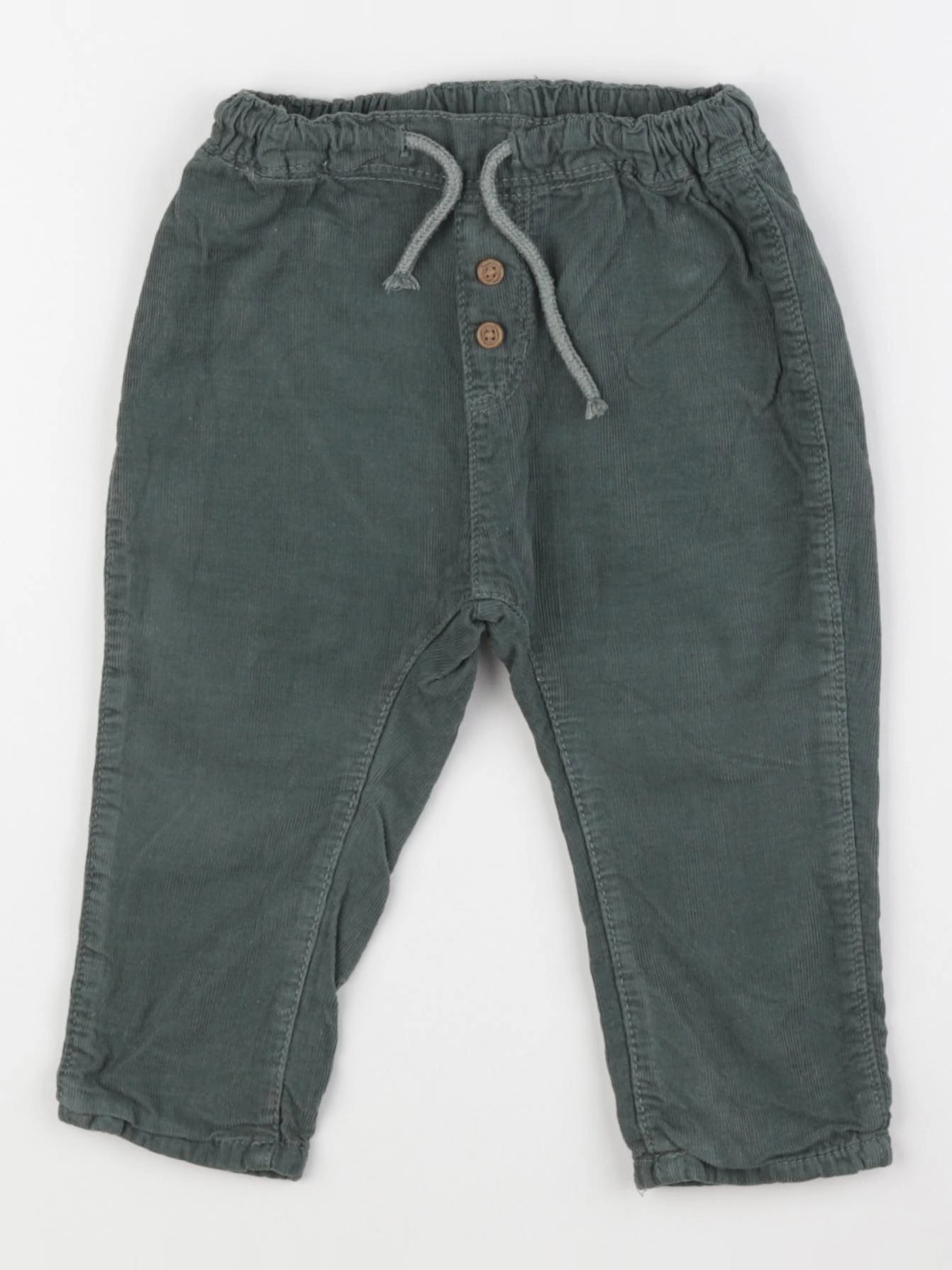 H&M - pantalon doublé vert - 9/12 mois