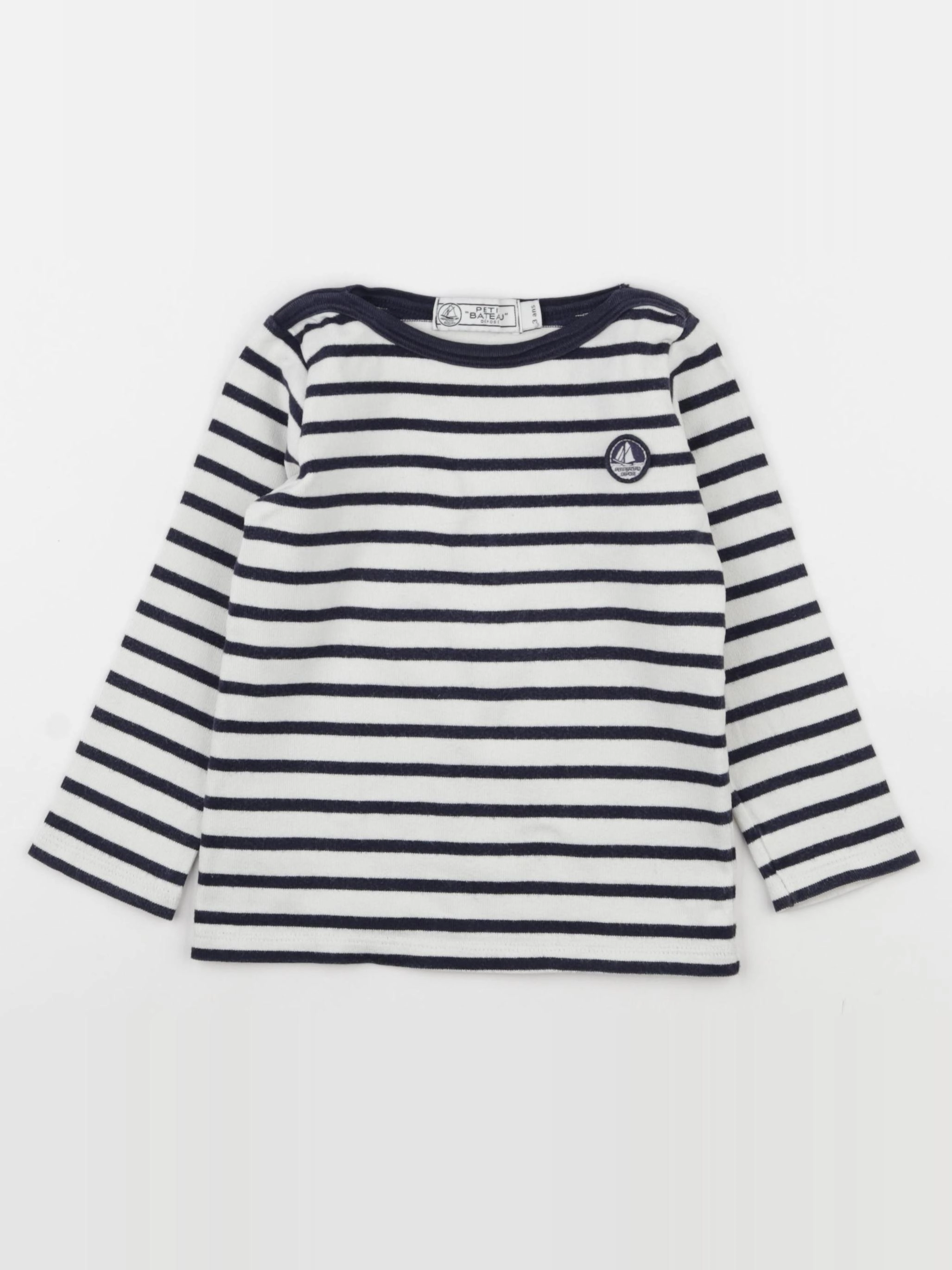 Petit Bateau - pull bleu, blanc - 3 ans