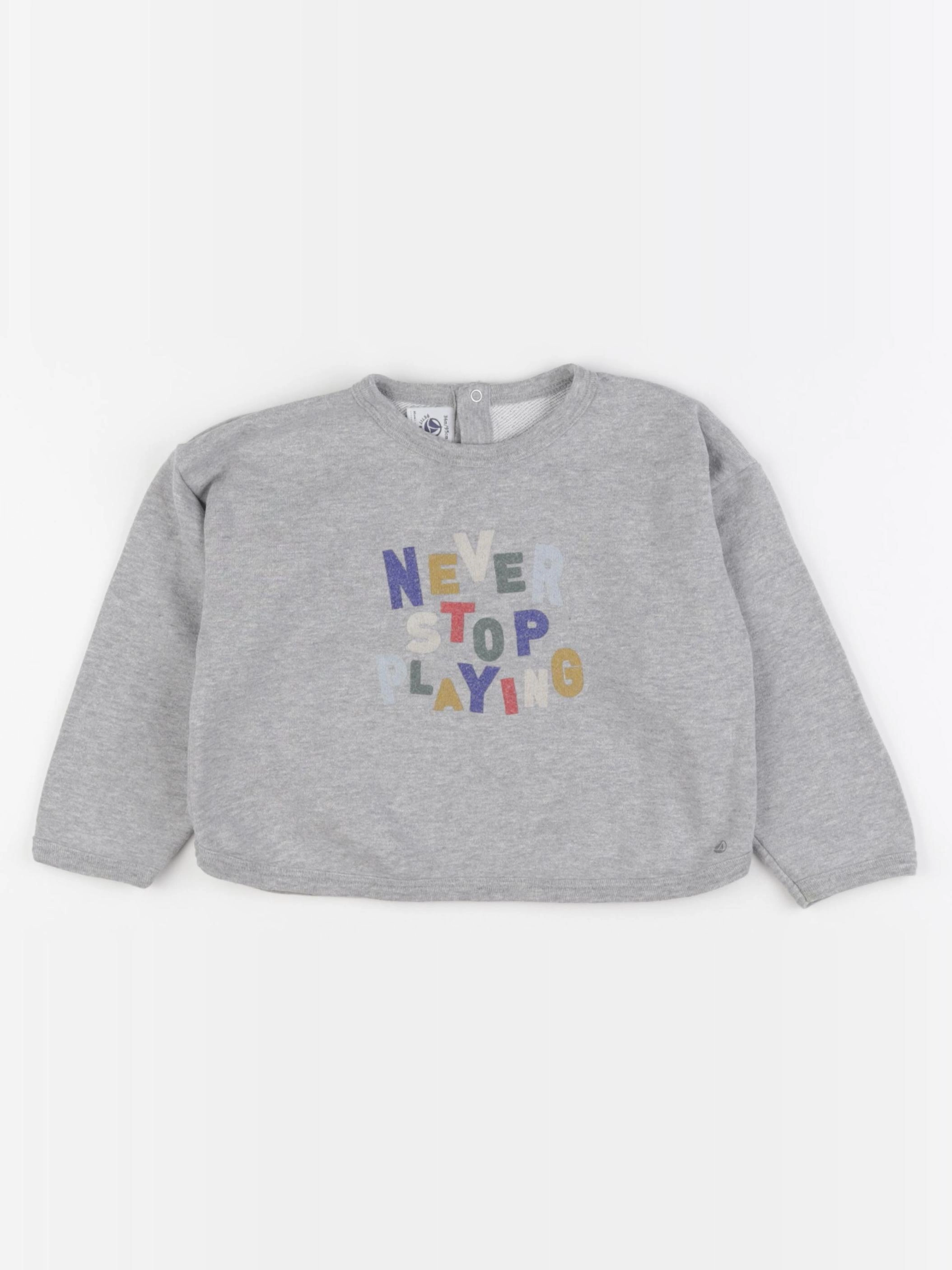 Petit Bateau - sweat gris - 36 mois