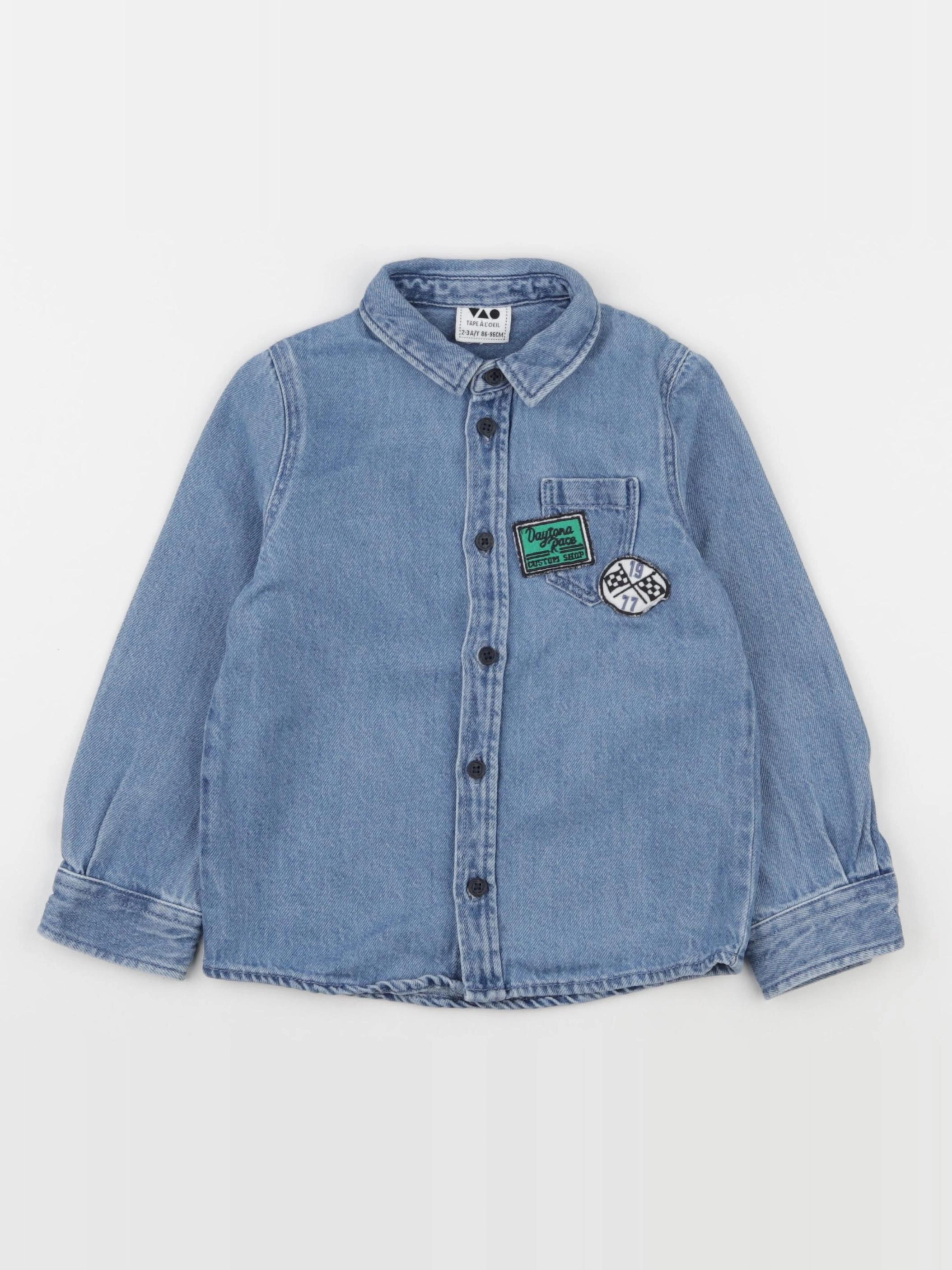 Tape à l'oeil - chemise bleu - 2/3 ans
