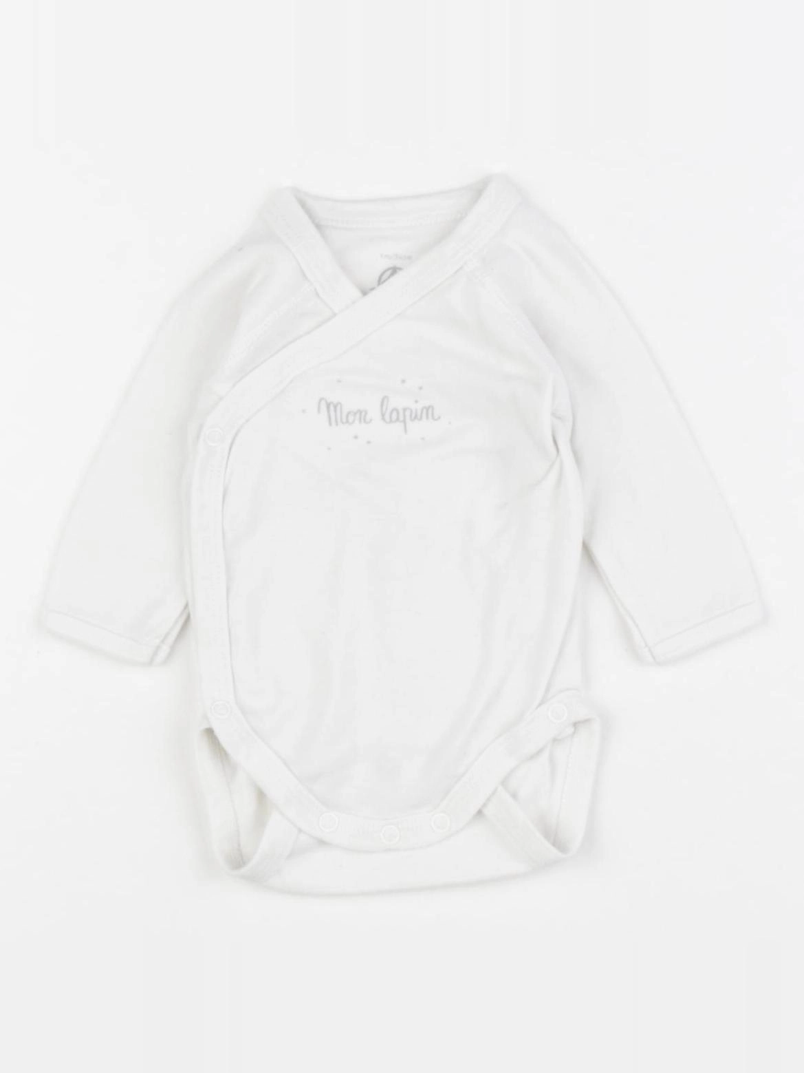 Petit Bateau - body blanc - 1 mois