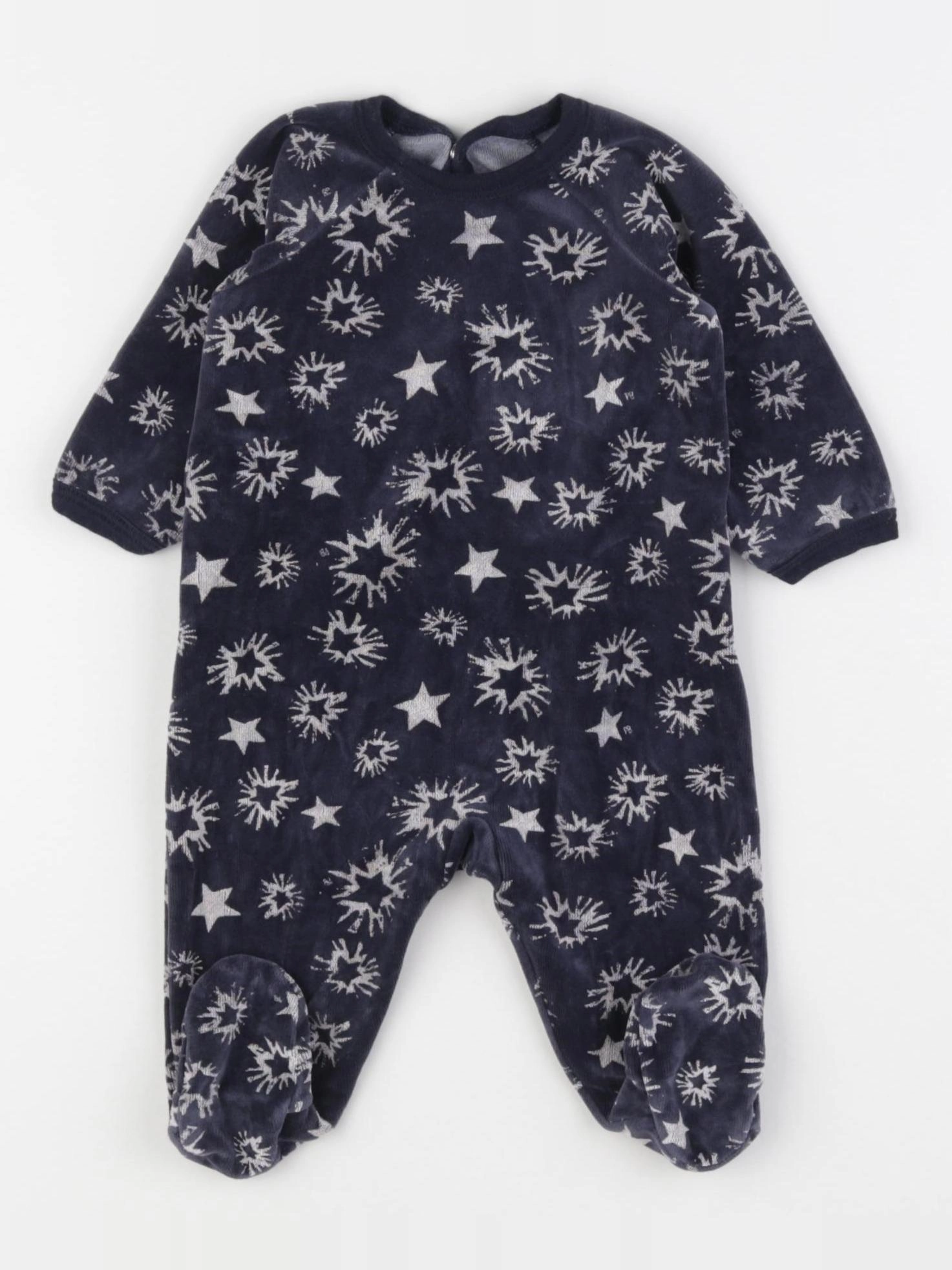 Petit Bateau - pyjama velours bleu - 3 mois