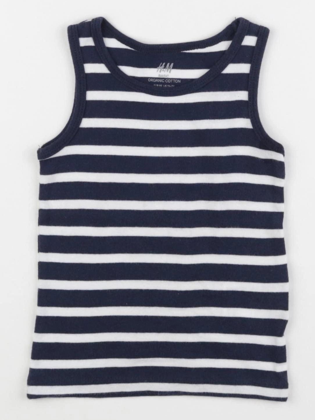 H&M - débardeur blanc, bleu - 18/24 mois