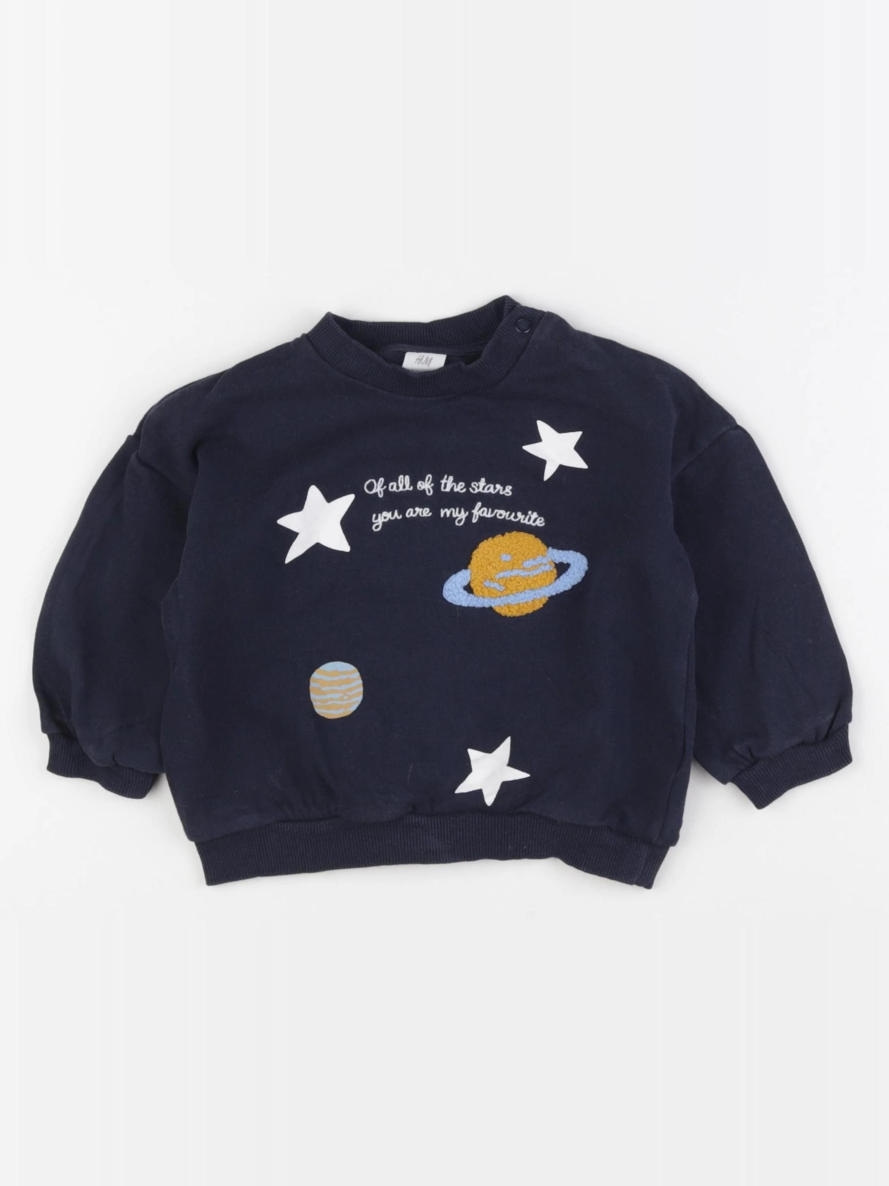 H&M - sweat bleu - 9/12 mois