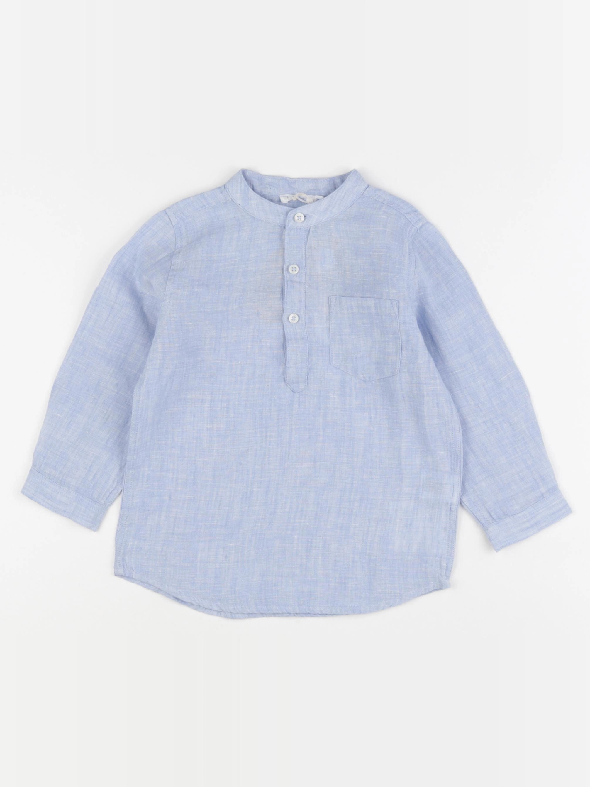 Boutchou - chemise bleu - 24 mois