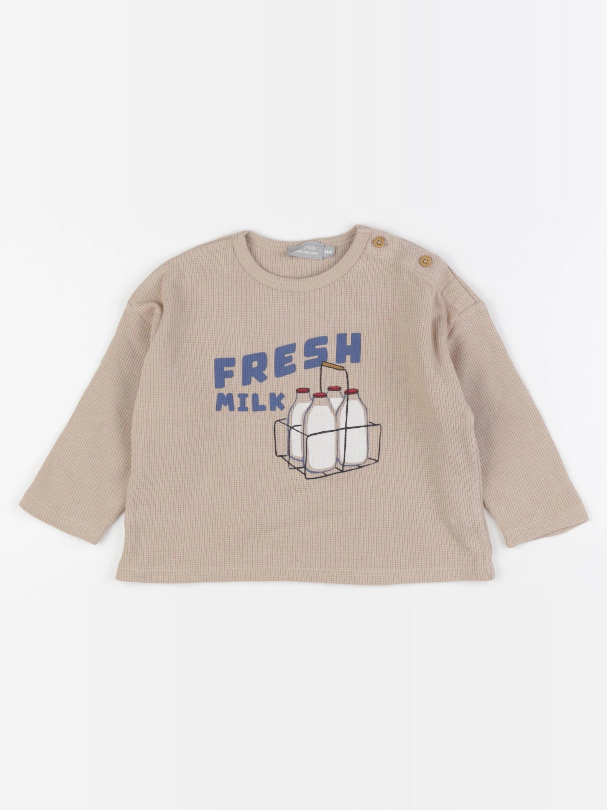 Boutchou - tee-shirt beige - 24 mois