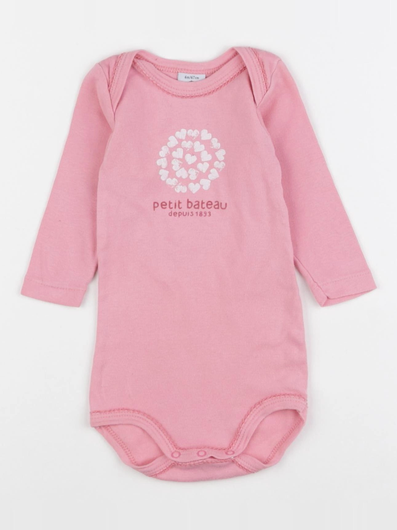 Petit Bateau - body rose - 6 mois