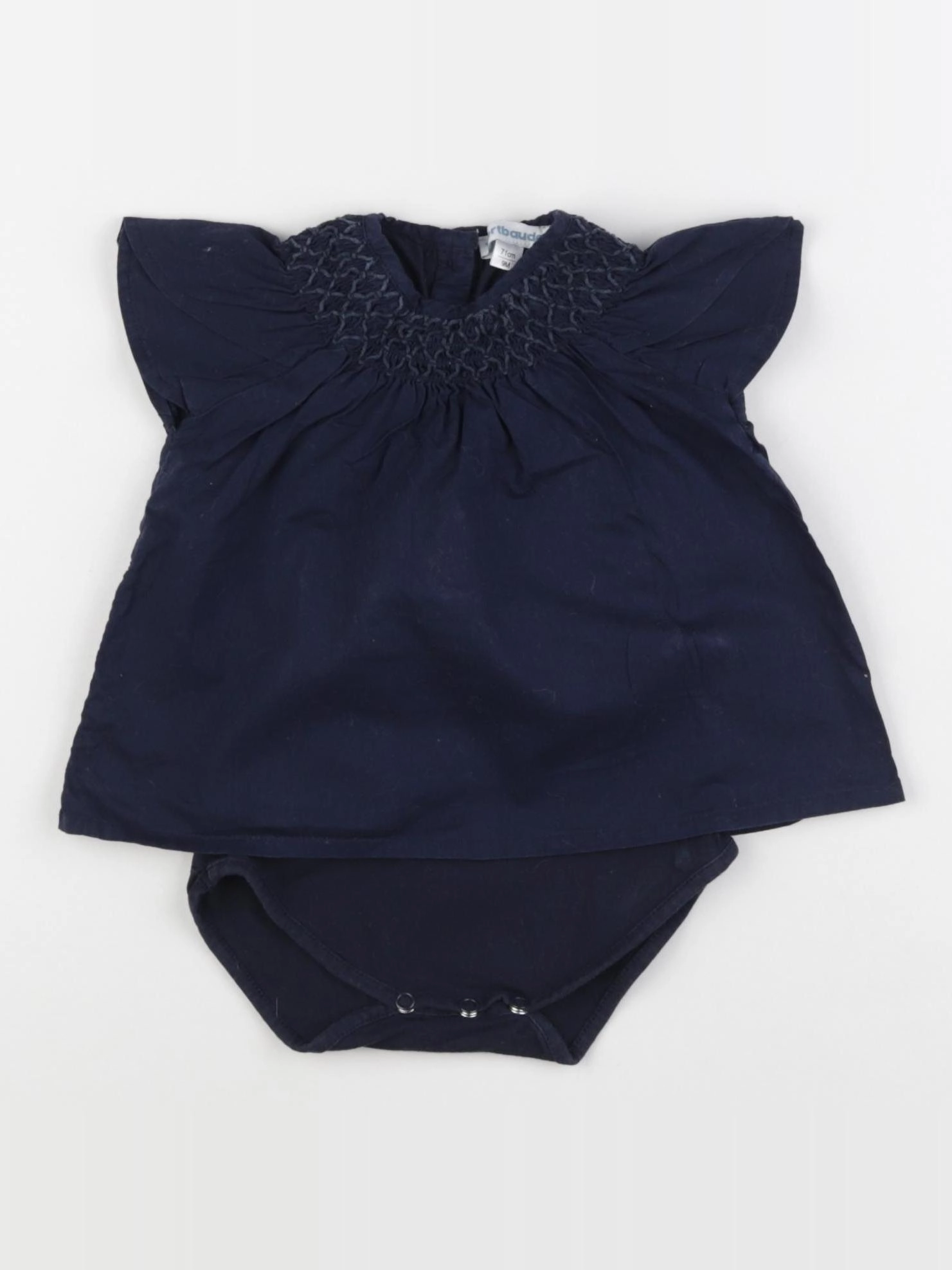 Vertbaudet - body blouse bleu - 9 mois