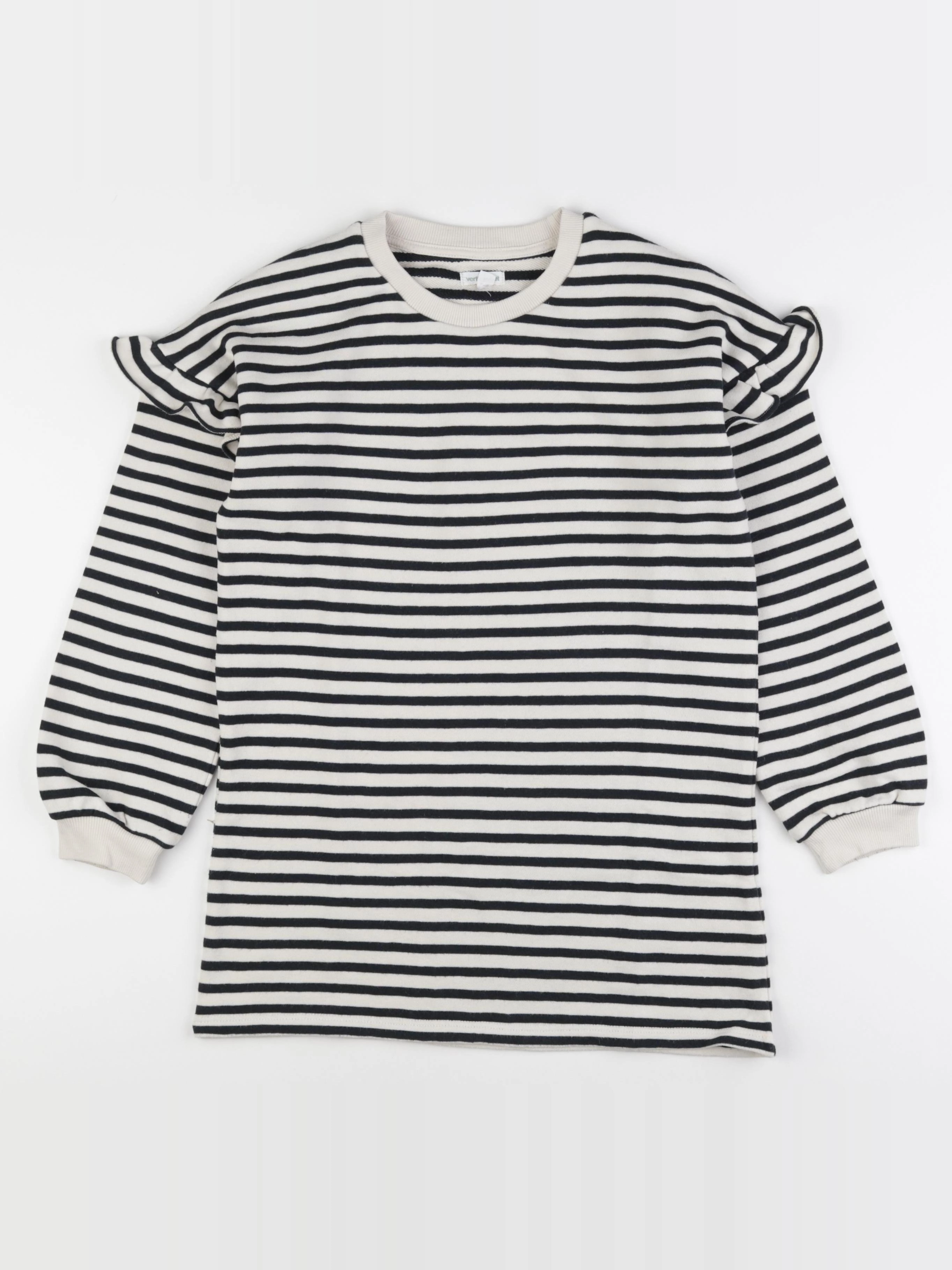 Vertbaudet - sweat beige, bleu - 10 ans