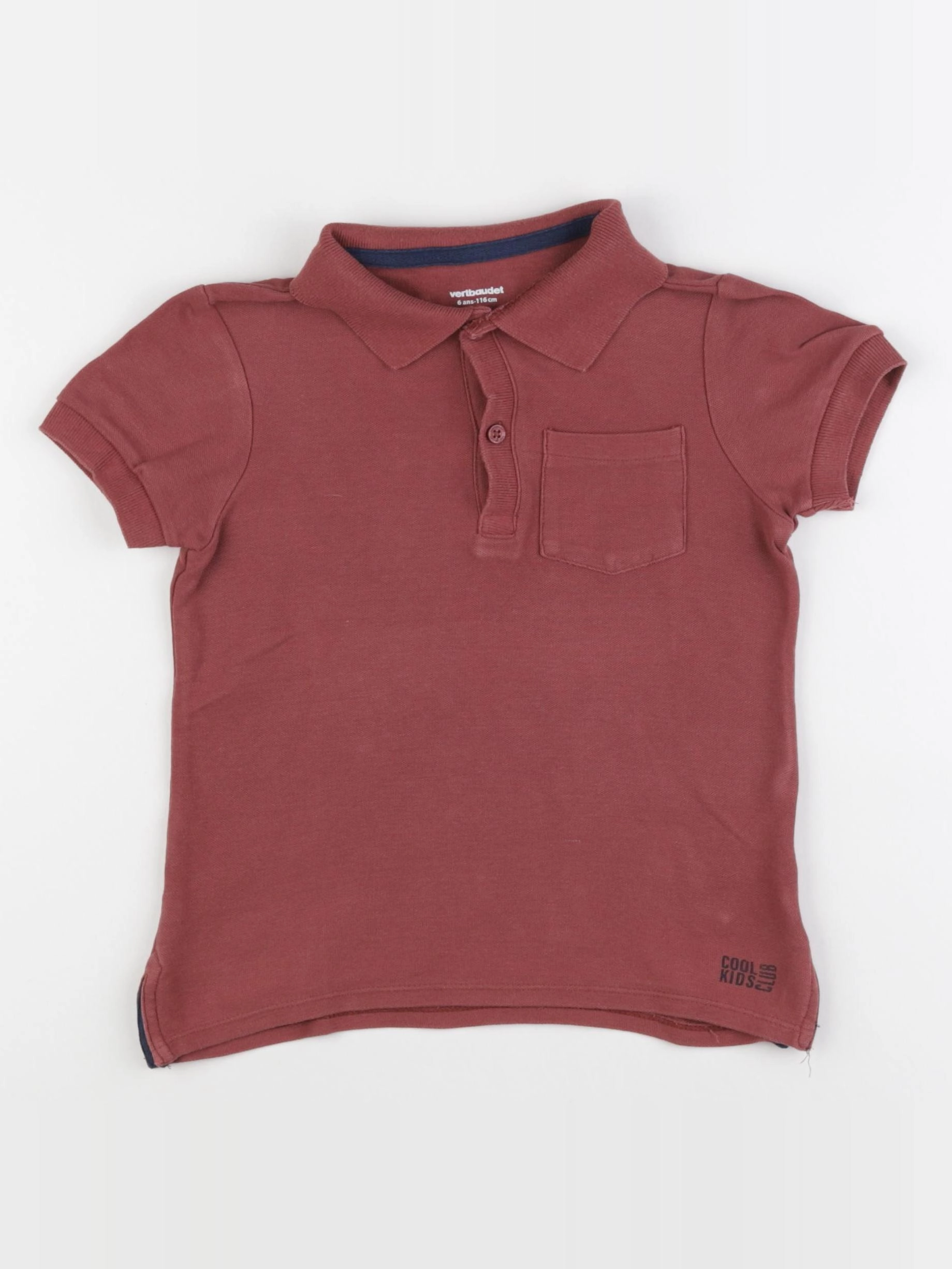 Vertbaudet - polo rouge - 6 ans