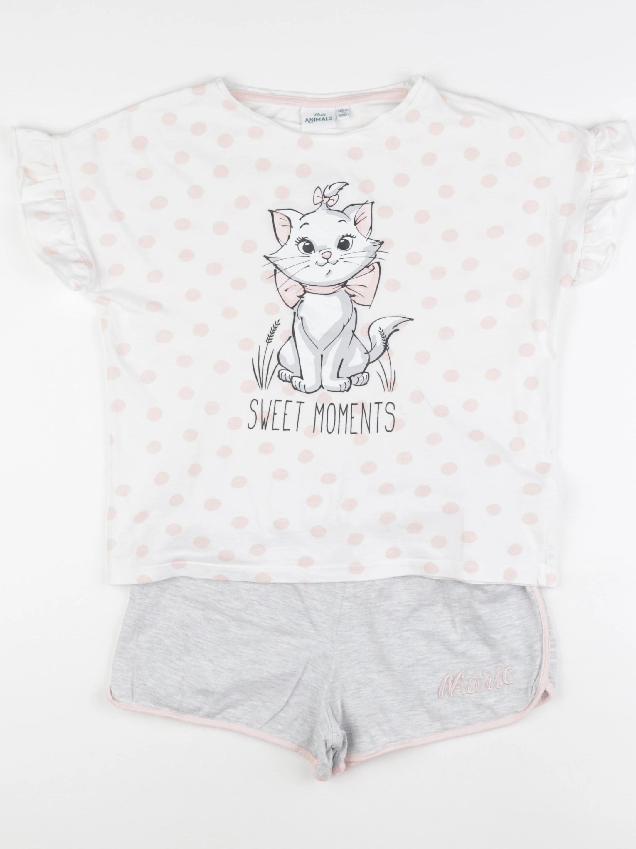 Vertbaudet - pyjama coton blanc, rose - 10 ans