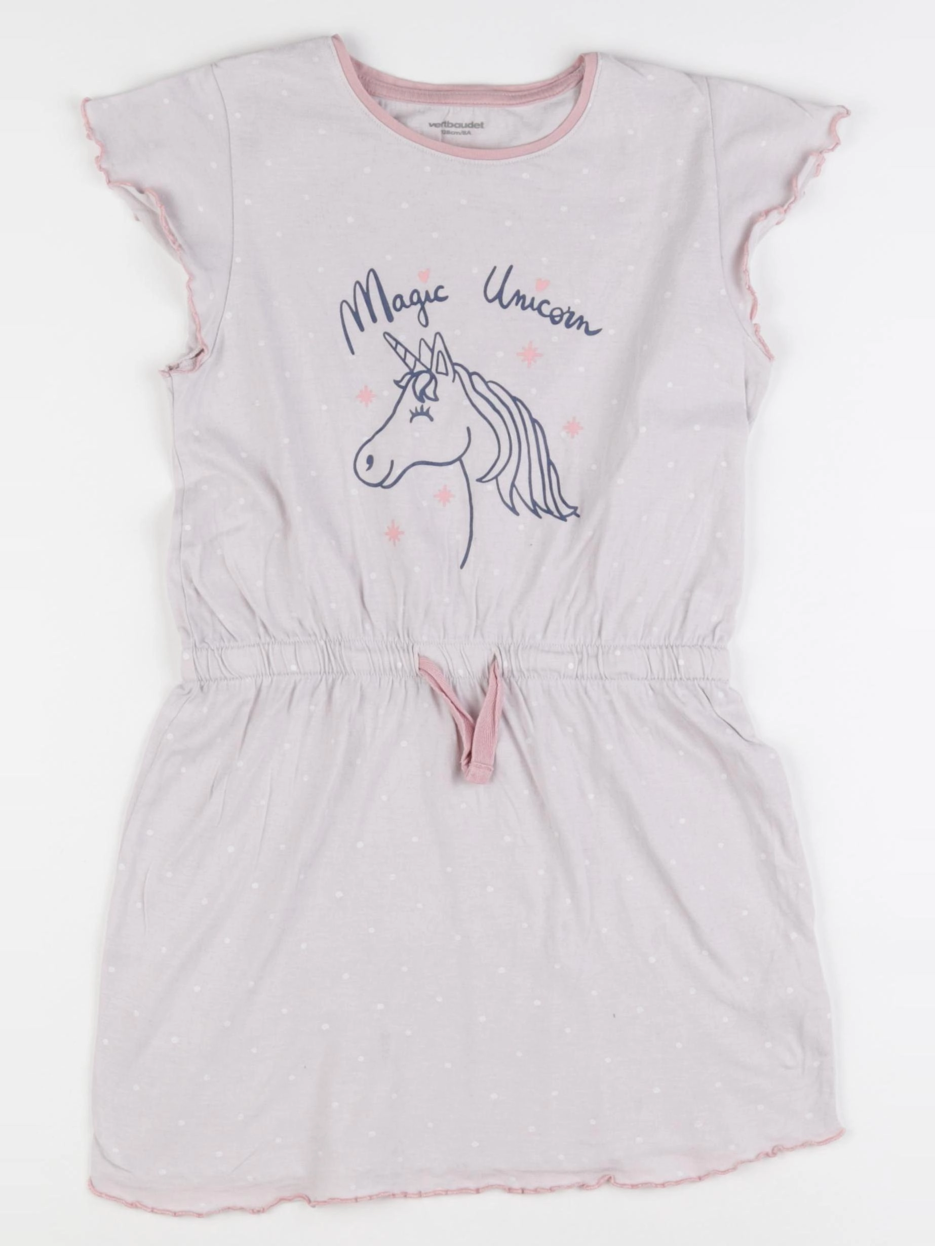 Vertbaudet - robe coton rose - 8 ans