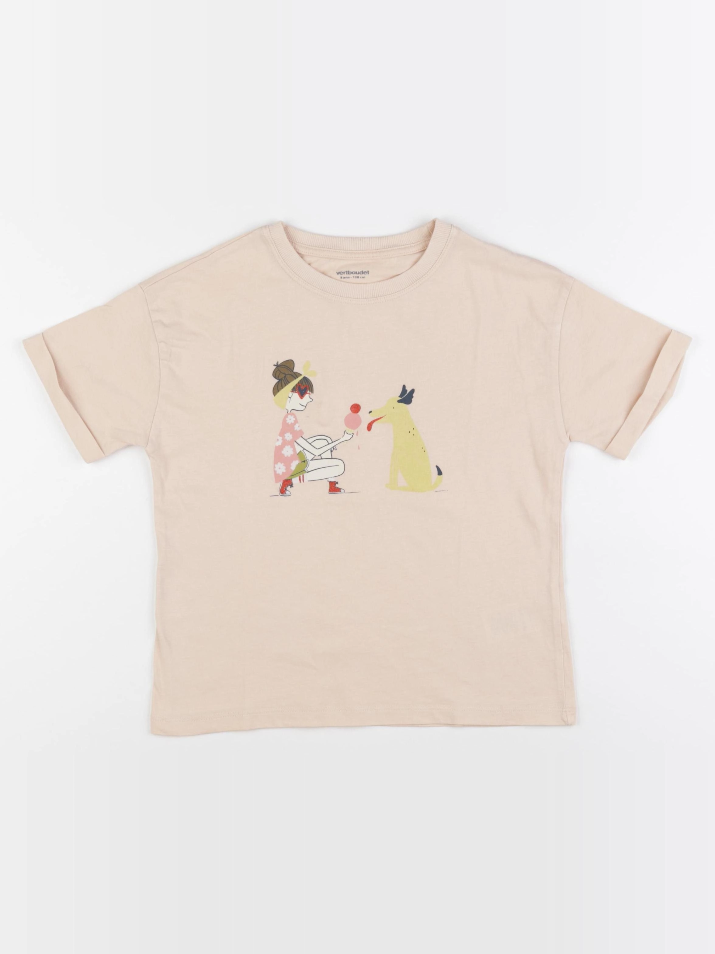 Vertbaudet - tee-shirt orange - 8 ans