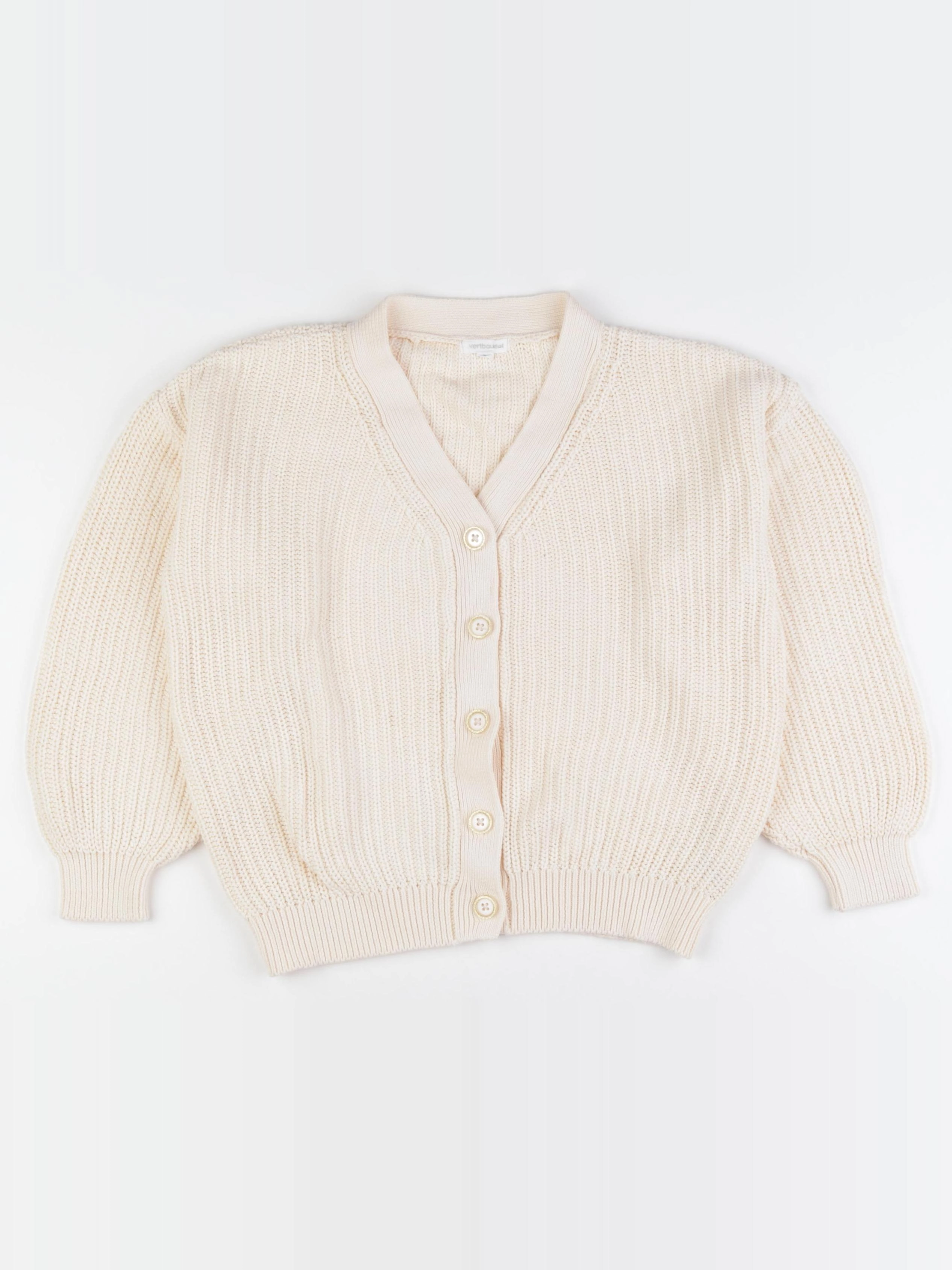 Vertbaudet - gilet beige - 8 ans