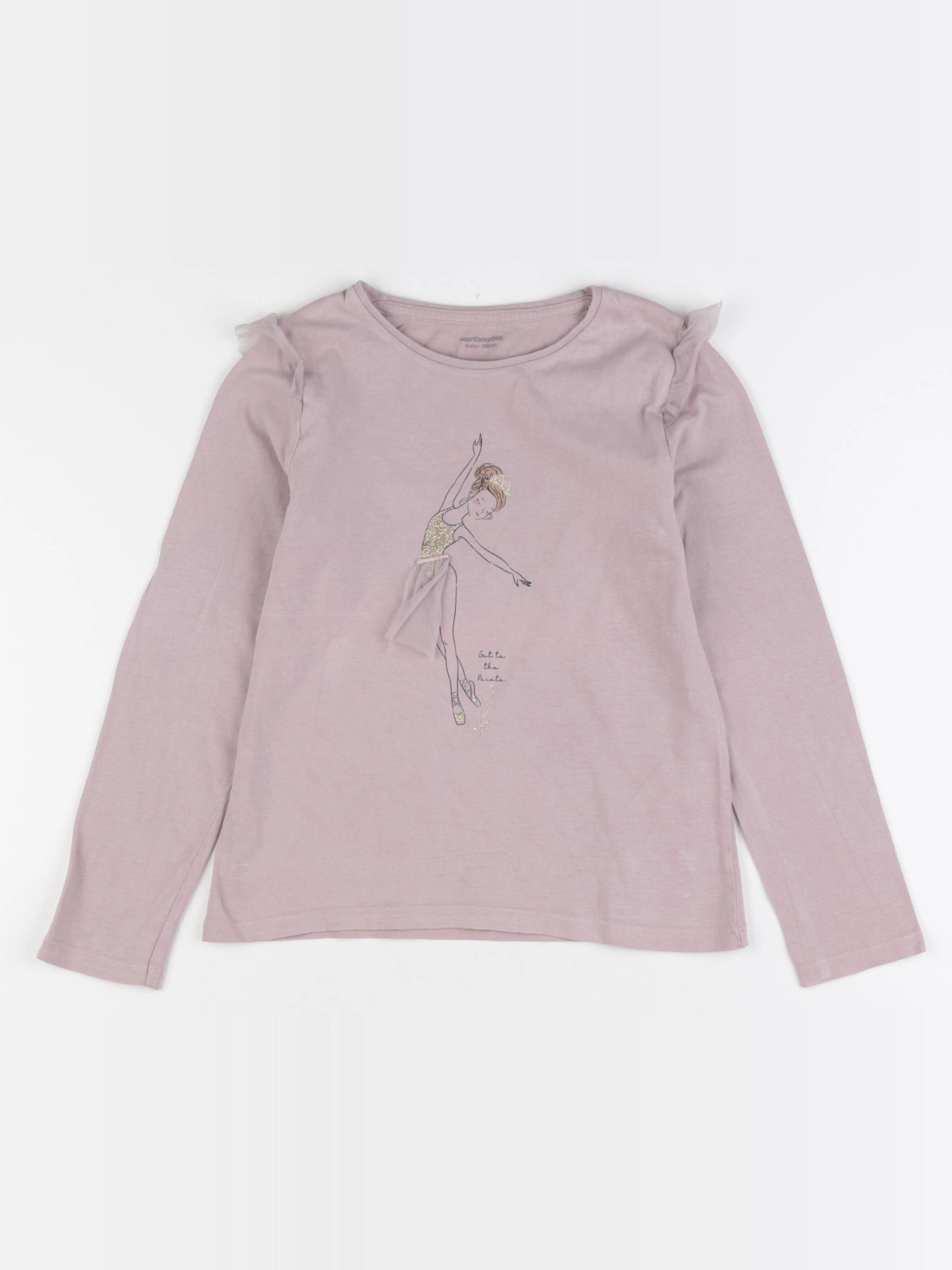 Vertbaudet - tee-shirt violet, or - 8 ans