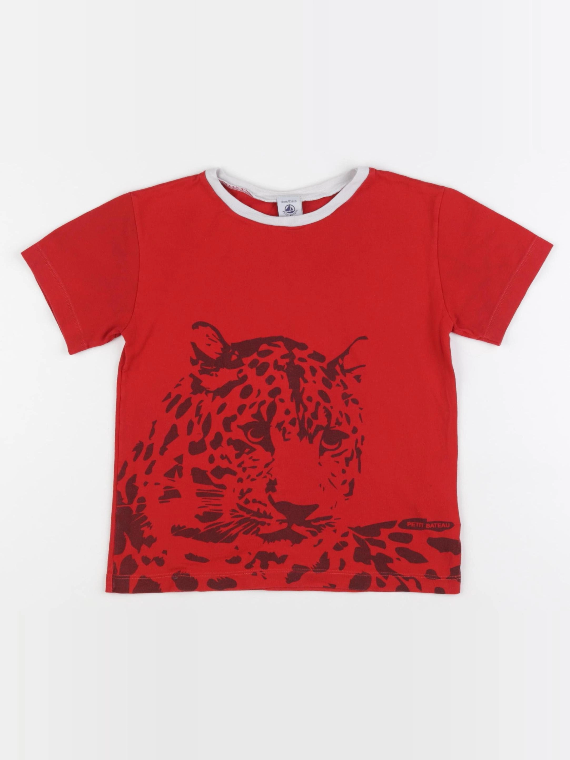 Petit Bateau - tee-shirt rouge - 6 ans