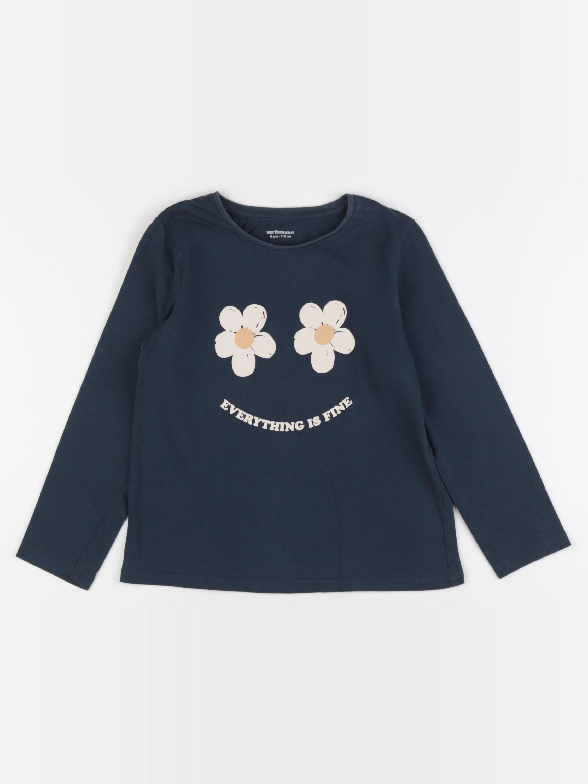 Vertbaudet - tee-shirt bleu - 6 ans