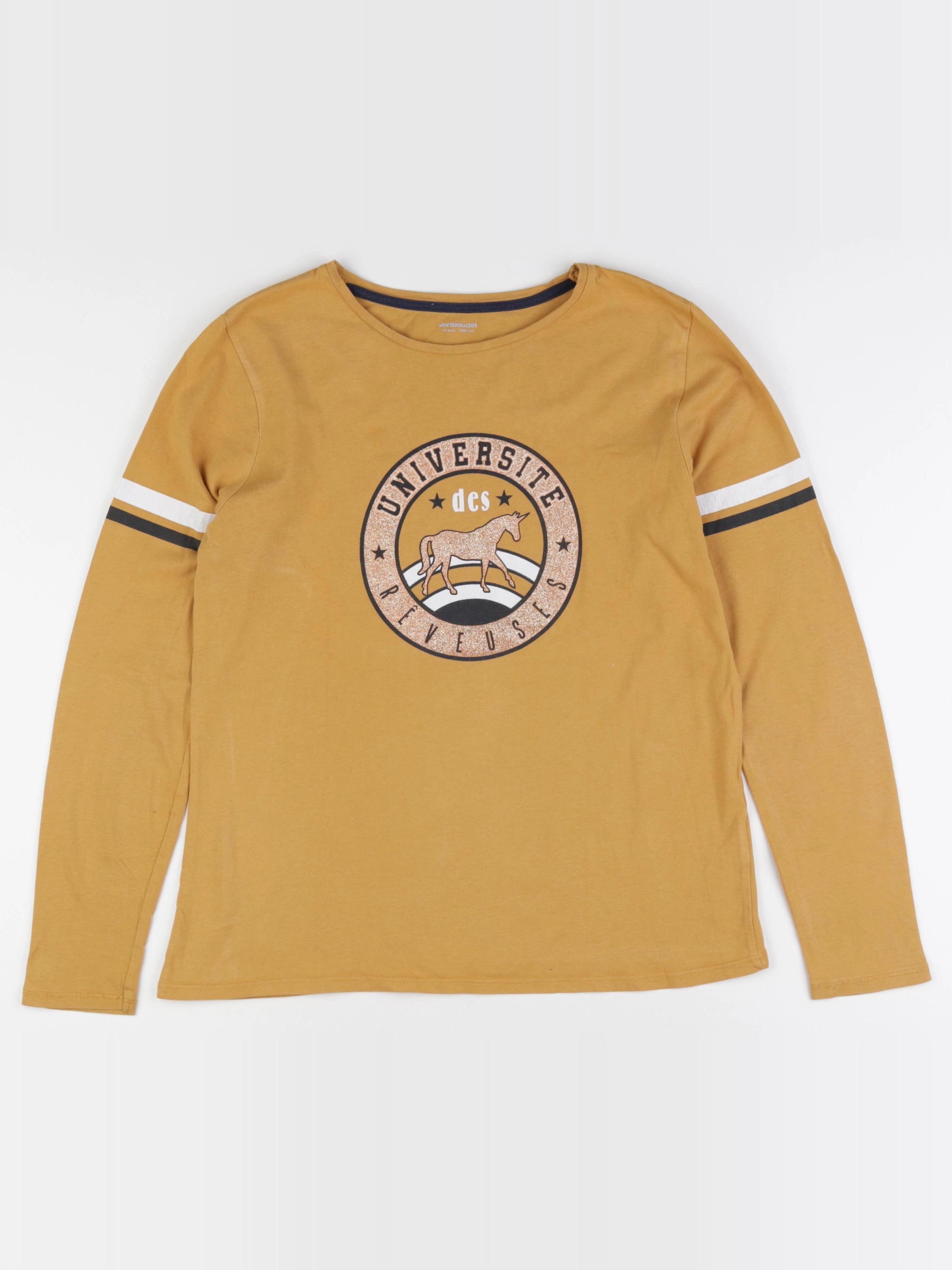 Vertbaudet - tee-shirt jaune - 14 ans