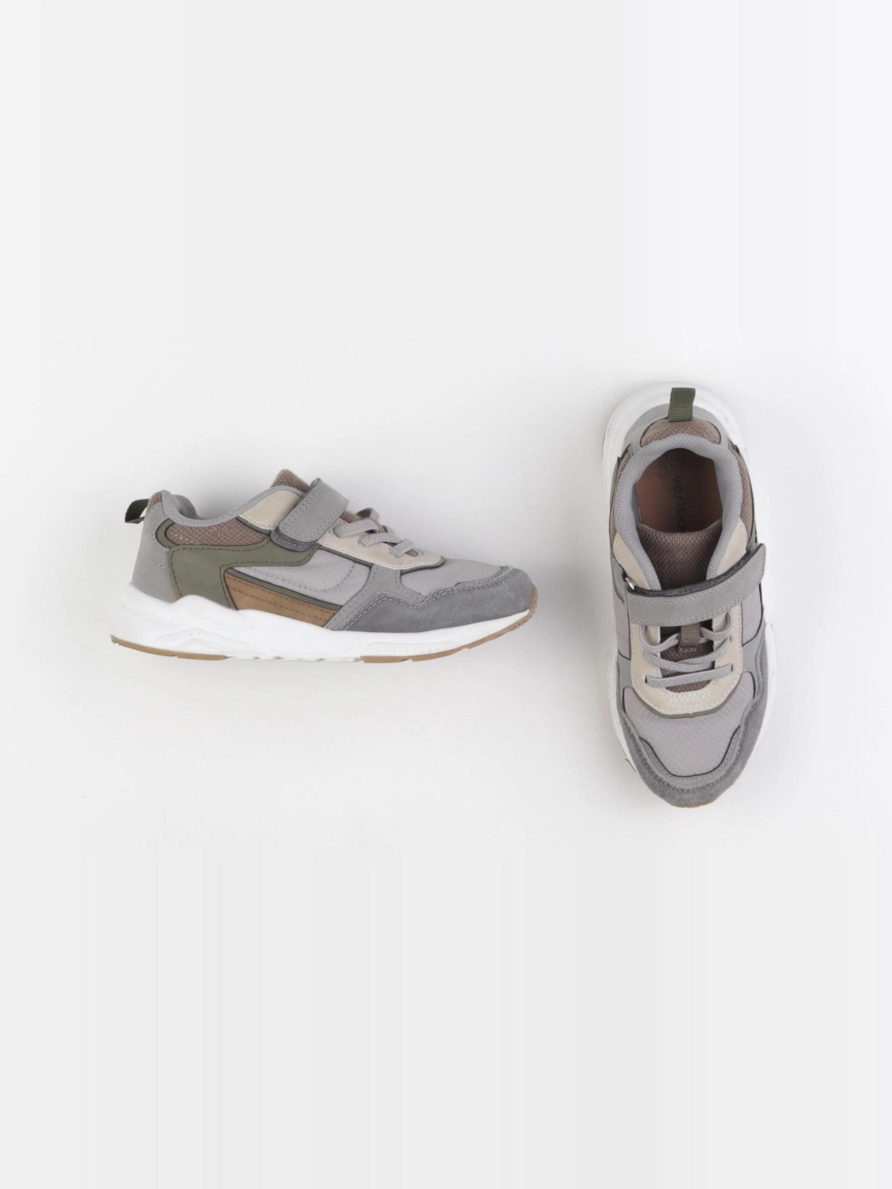 Vertbaudet - tennis à scratch/ lacets gris - pointure 33