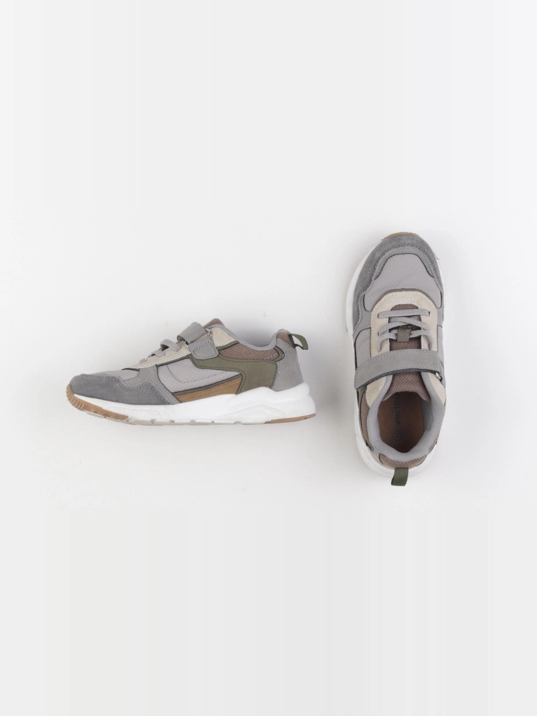 Vertbaudet - tennis à scratch/ lacets gris - pointure 33