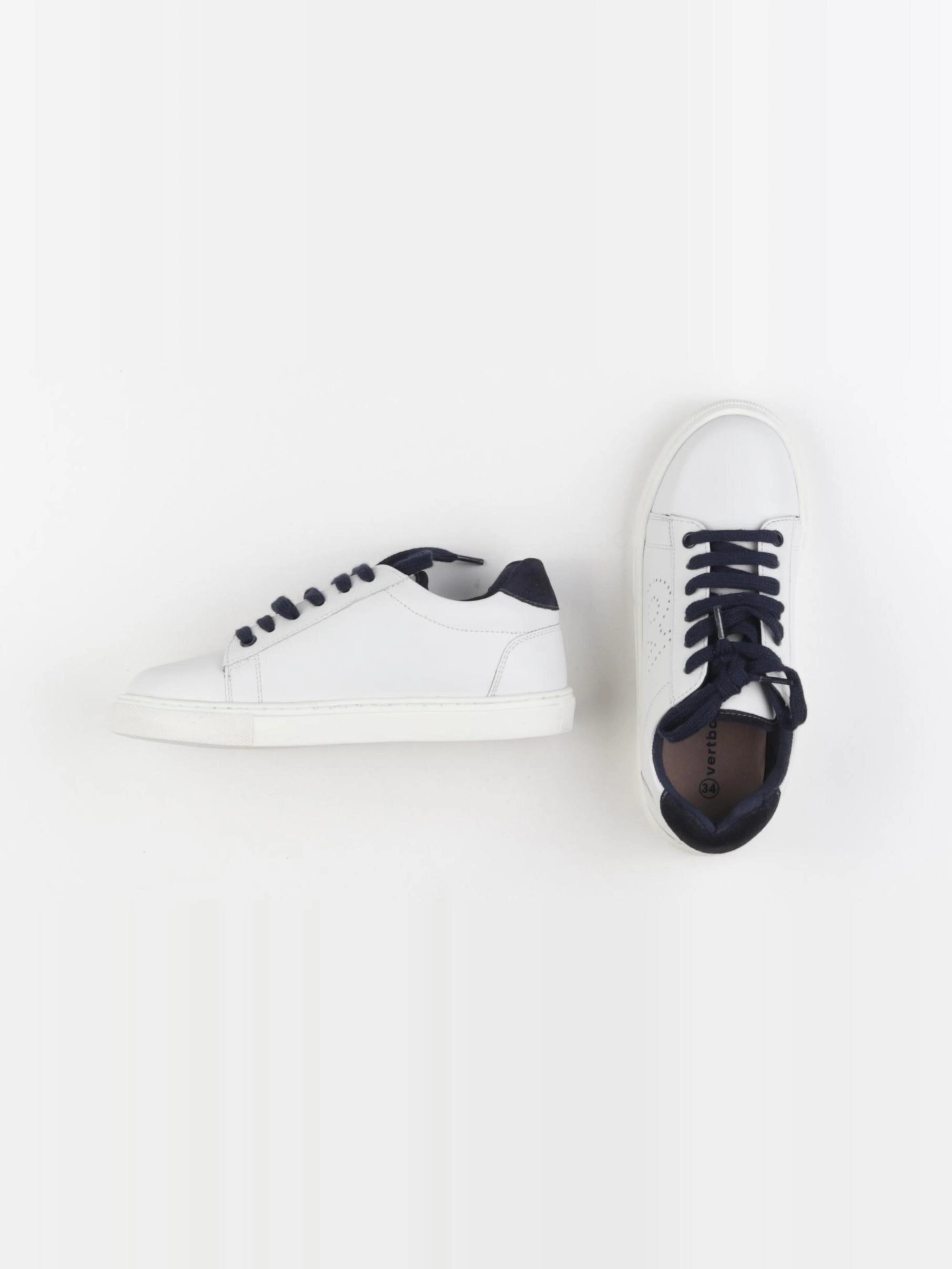 Vertbaudet - tennis à scratch/ lacets blanc - pointure 34