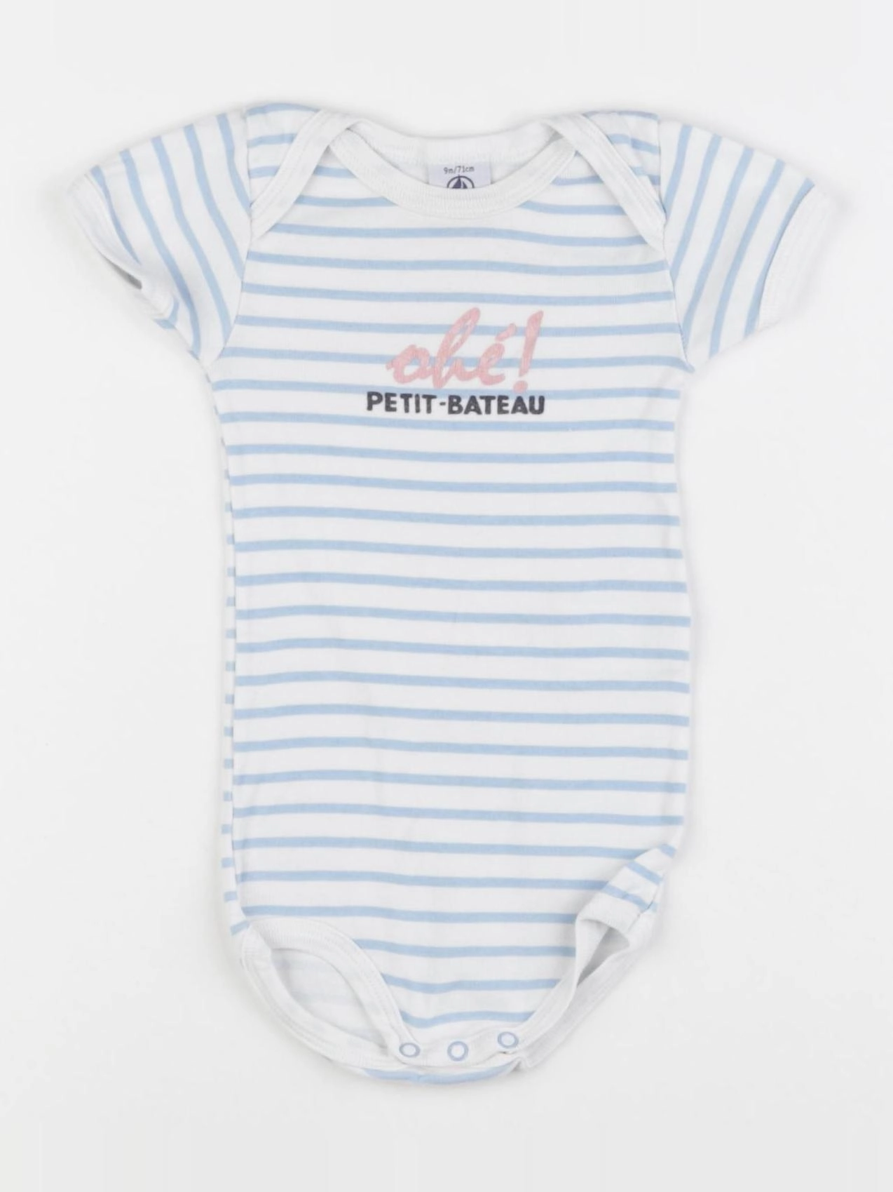 Petit Bateau - body bleu - 9 mois