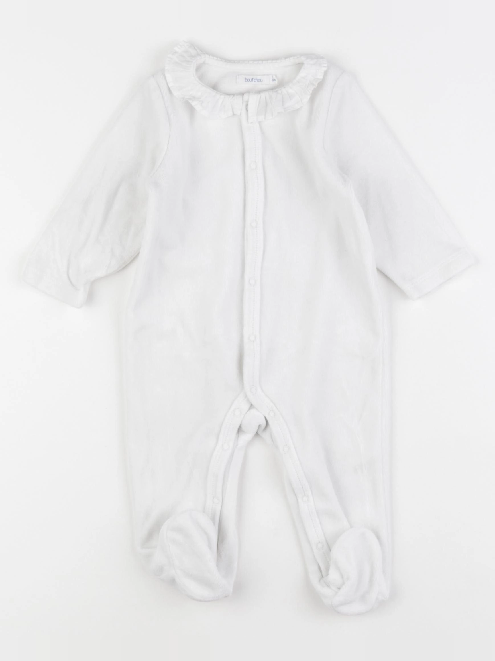 Boutchou - pyjama velours blanc - 6 mois