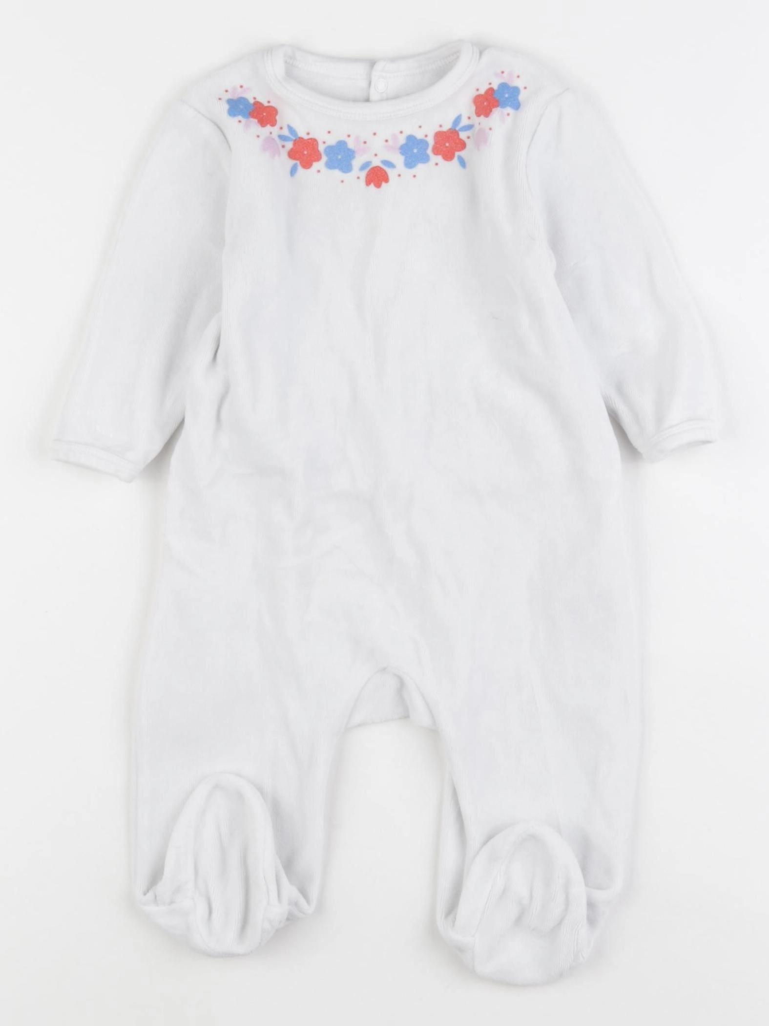 Carrément Beau - pyjama velours blanc - 6 mois