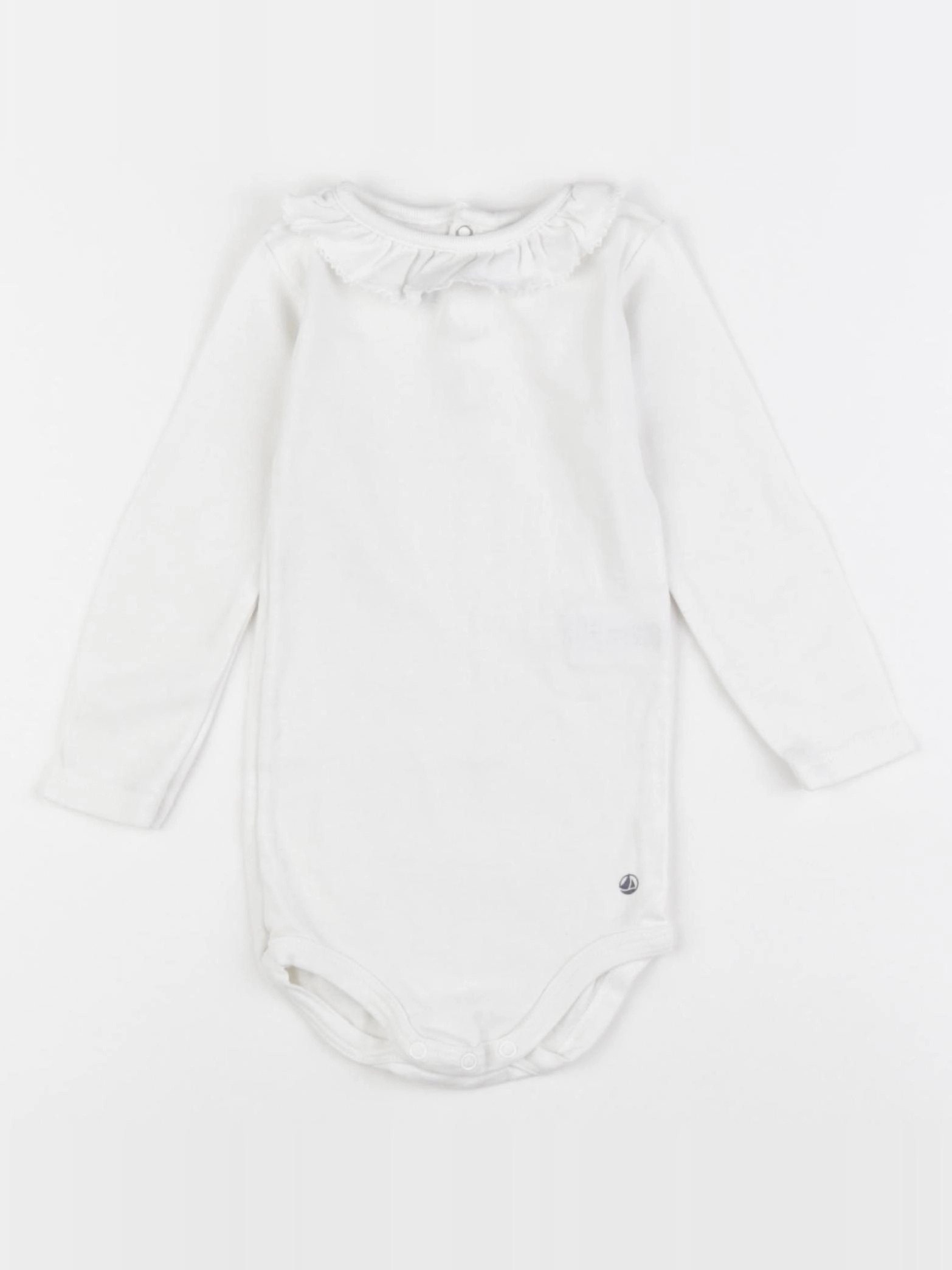 Petit Bateau - body à col blanc - 12 mois