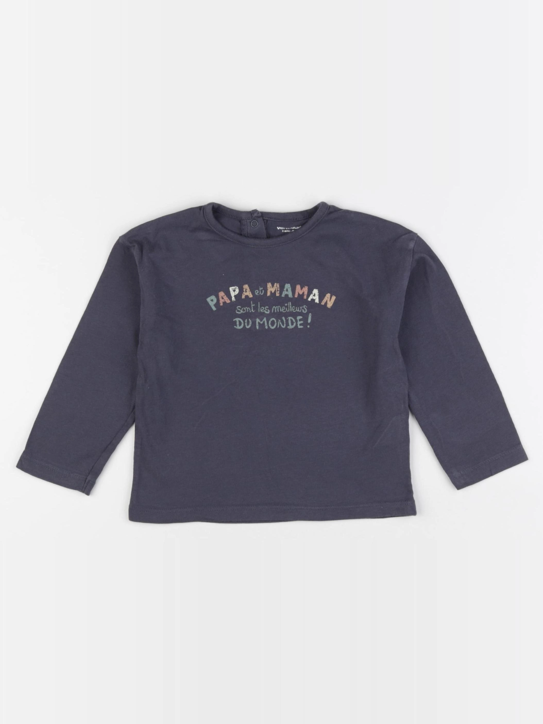 Vertbaudet - tee-shirt bleu - 2 ans